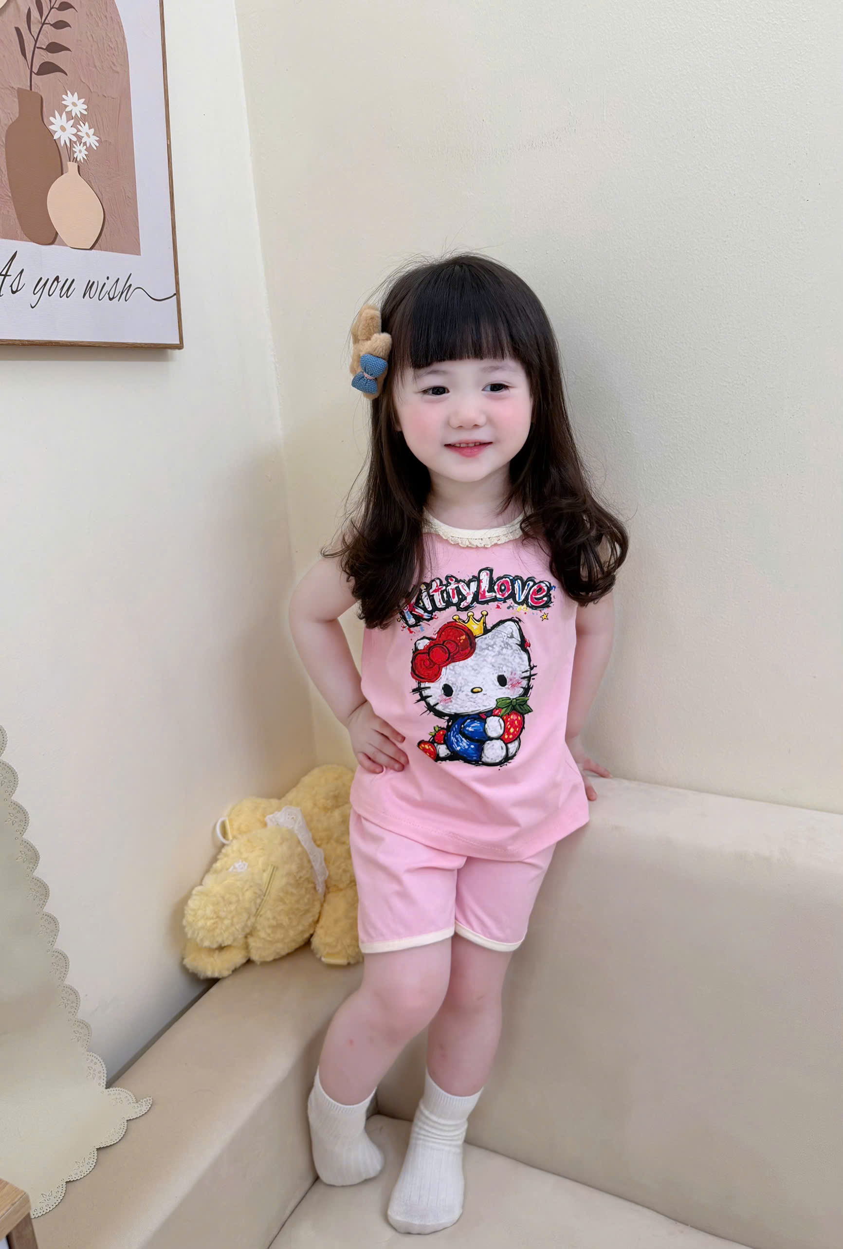 XẢ A491 - SET 2 BỘ THỎ KITTY KEM HỒNG