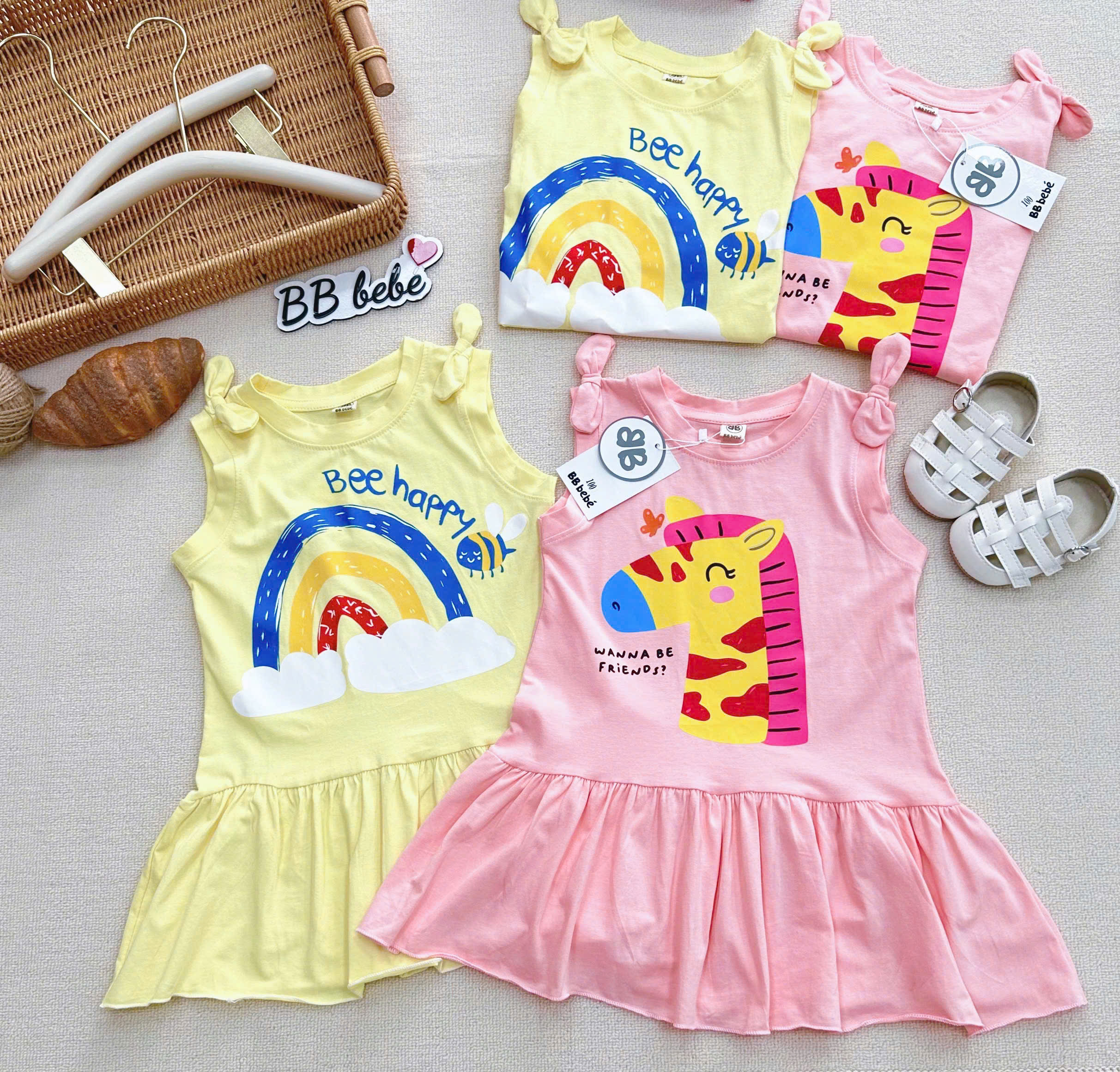 XẢ A492 - SET 2 VÁY ĐUÔI CÁ HỒNG VÀNG