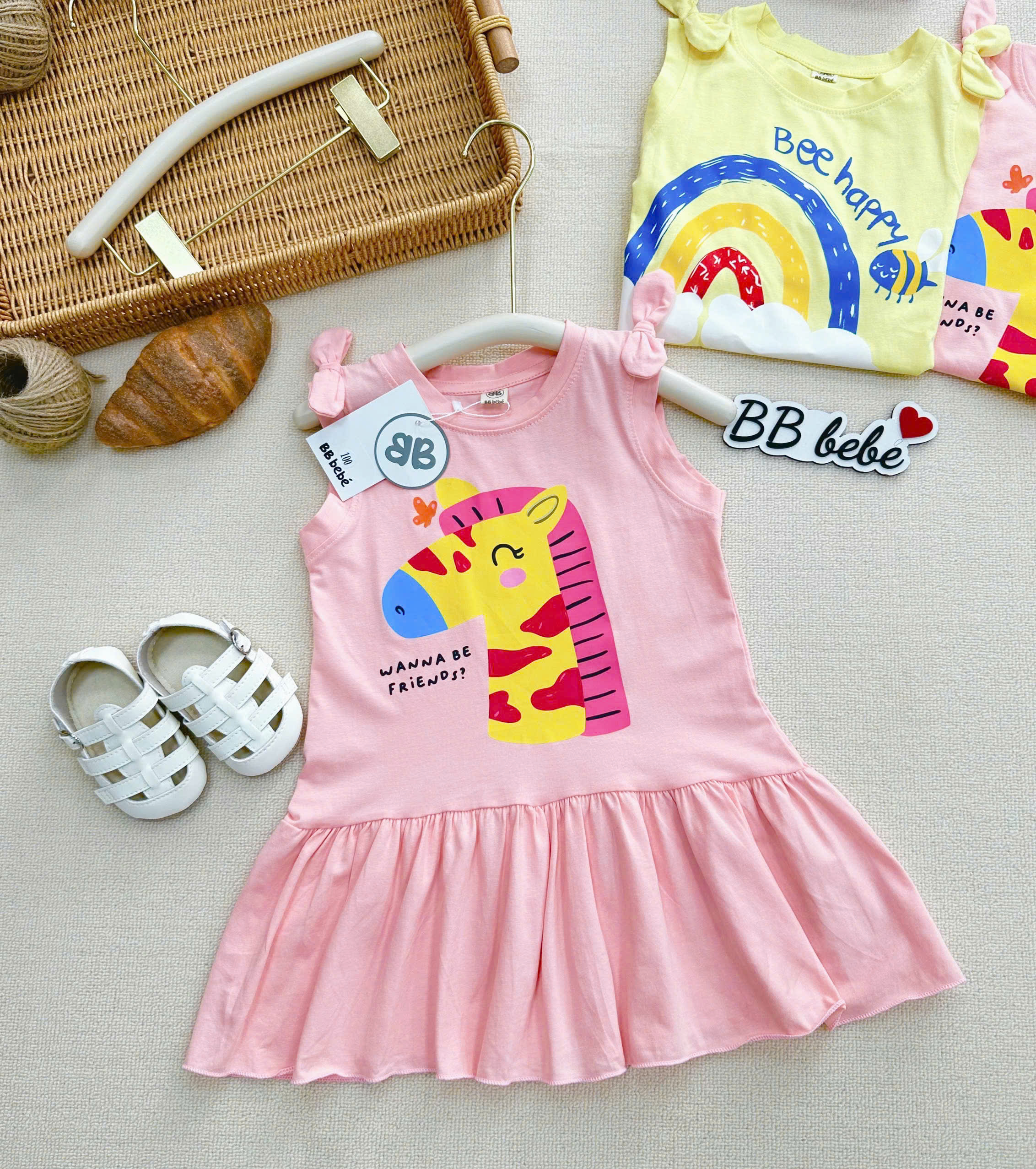 XẢ A492 - SET 2 VÁY ĐUÔI CÁ HỒNG VÀNG