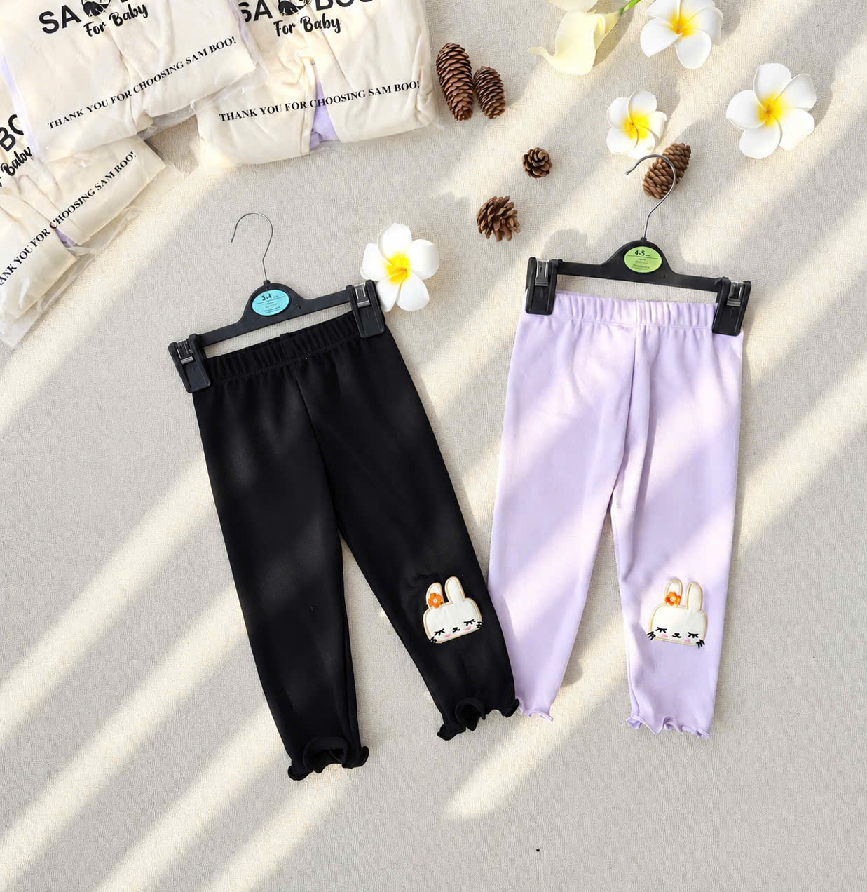 A503 - SET 2 QUẦN LEGGING THÊU THỎ