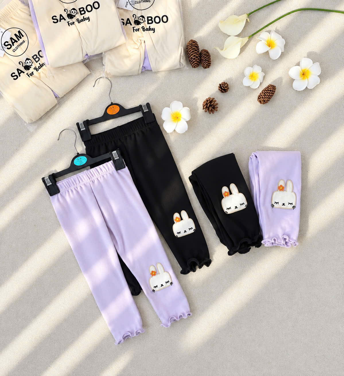 A503 - SET 2 QUẦN LEGGING THÊU THỎ