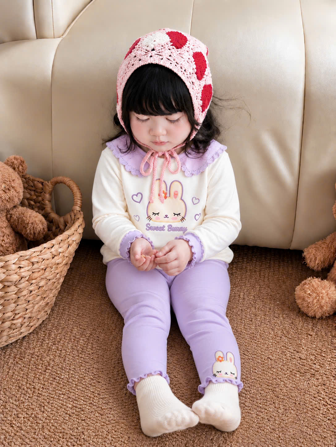 A503 - SET 2 QUẦN LEGGING THÊU THỎ