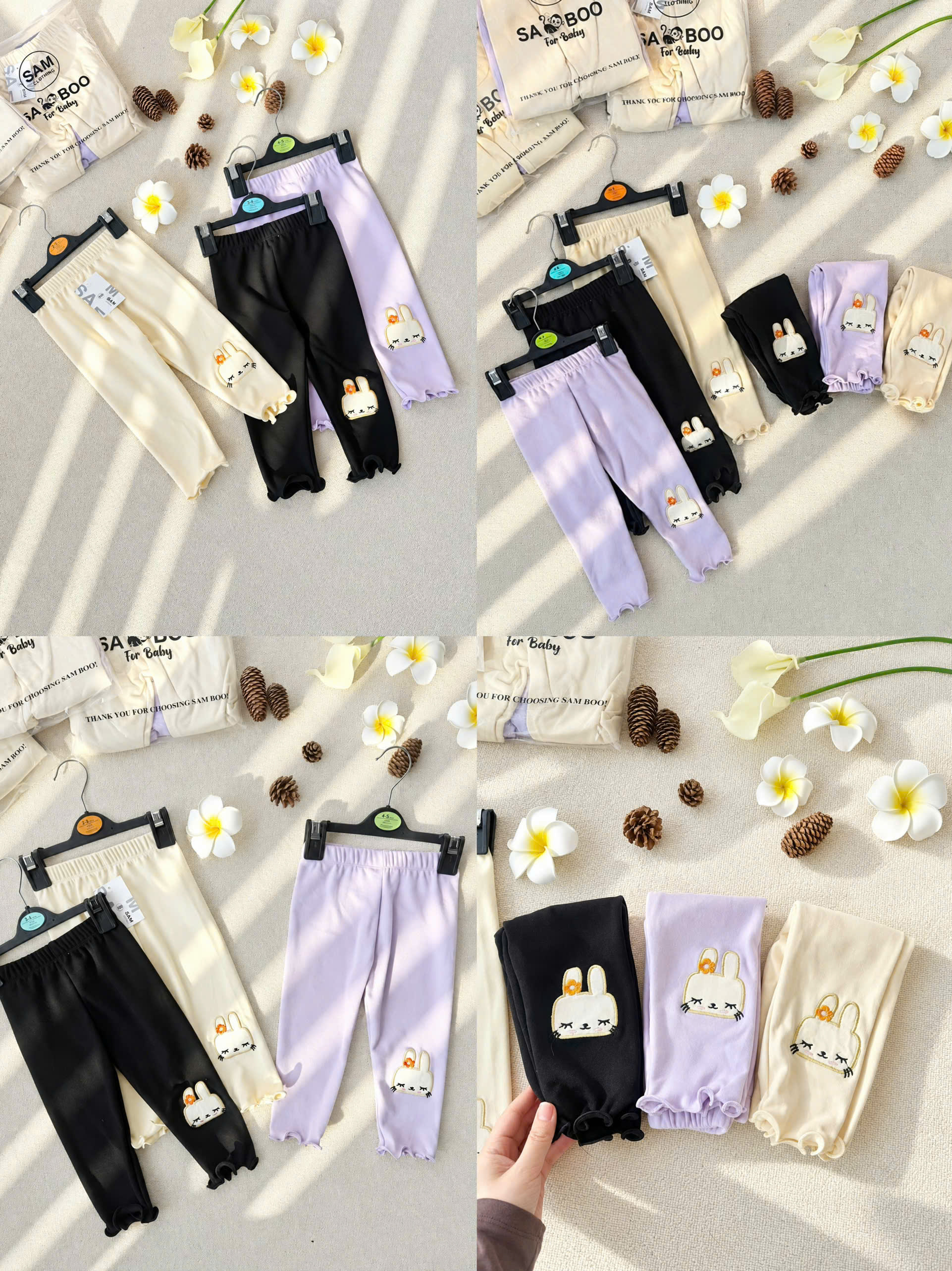 A503 - SET 2 QUẦN LEGGING THÊU THỎ