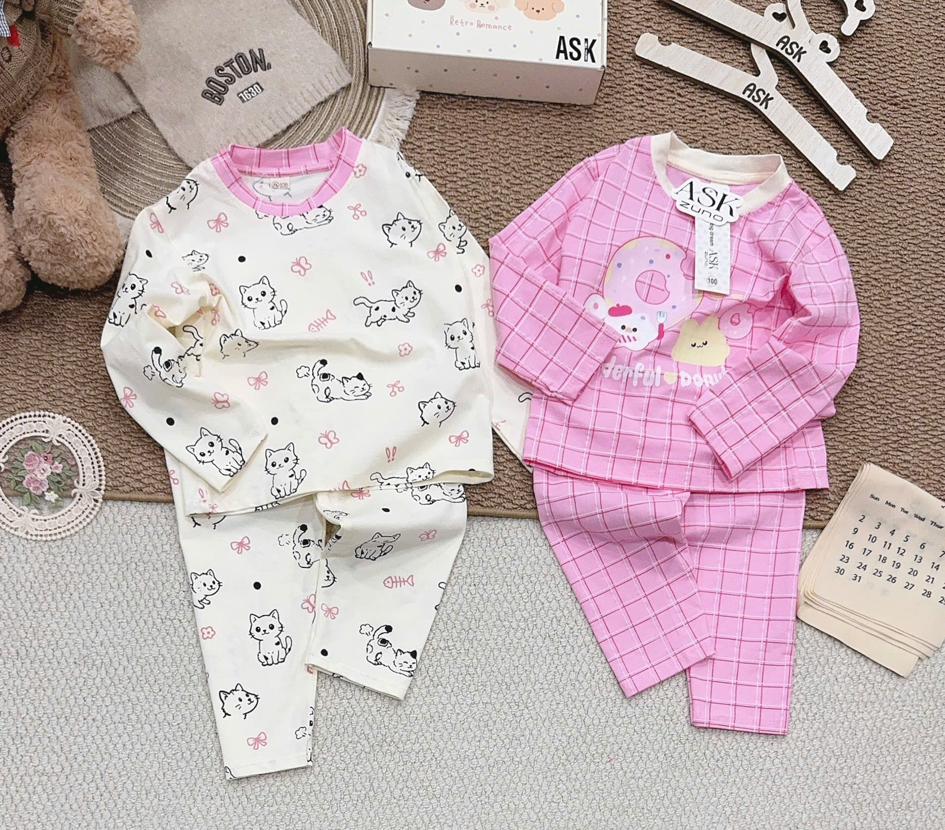 A531 - SET 2 BỘ HỒNG BE DONUTS