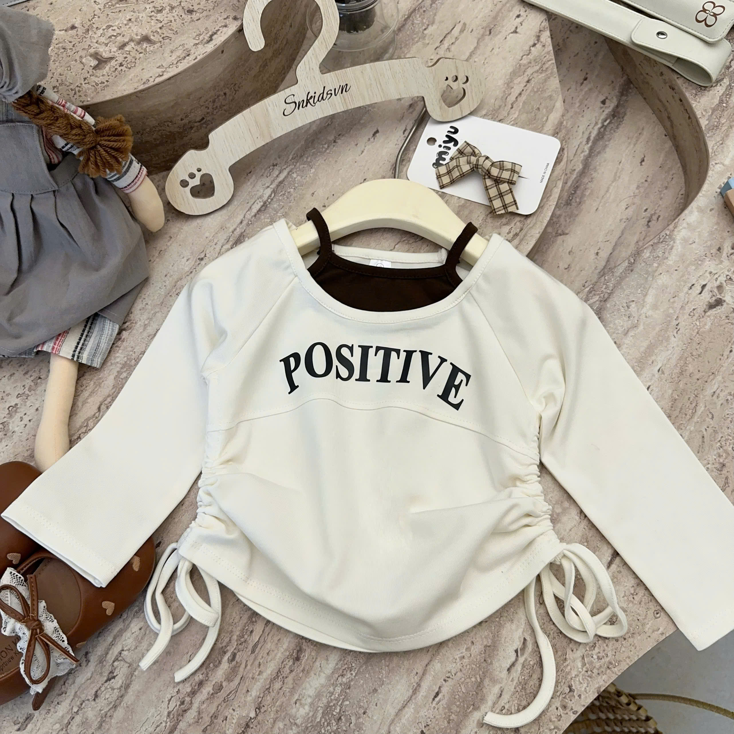 A539 - SET ÁO DÂY RÚT POSITIVE QUẦN SUÔNG NÂU