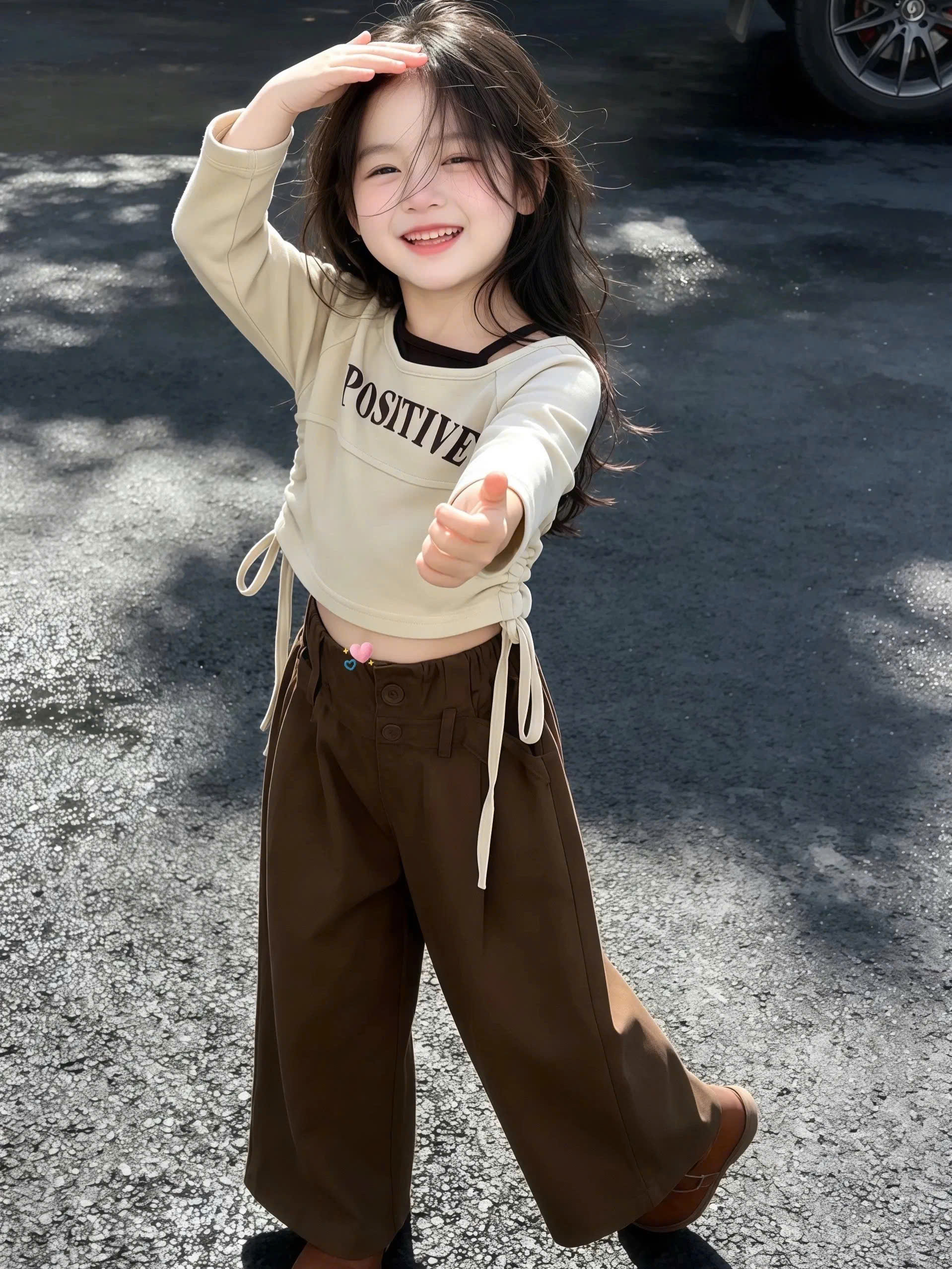 A539 - SET ÁO DÂY RÚT POSITIVE QUẦN SUÔNG NÂU