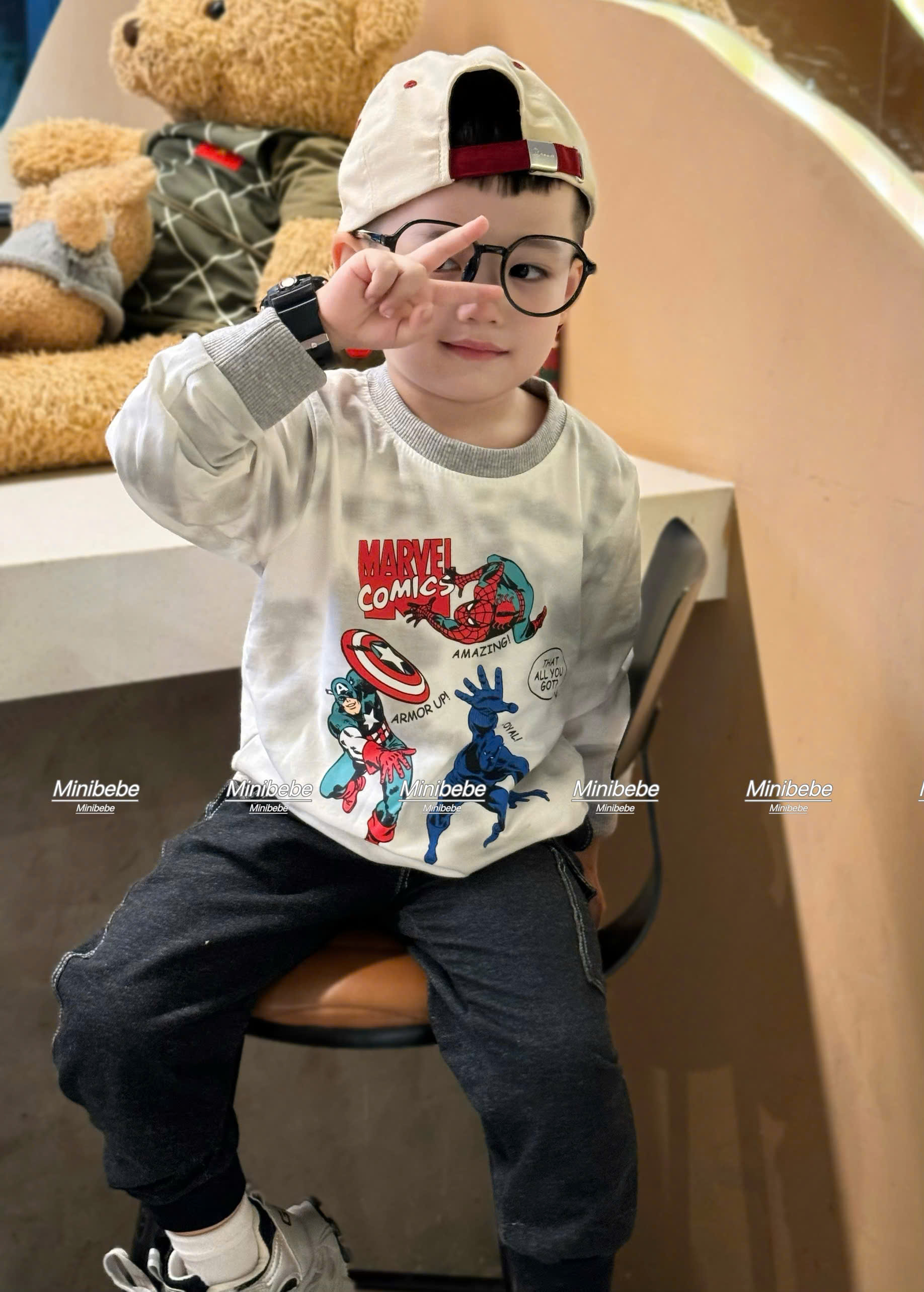 A544 - BỘ MARVEL LOANG QUẦN ĐEN