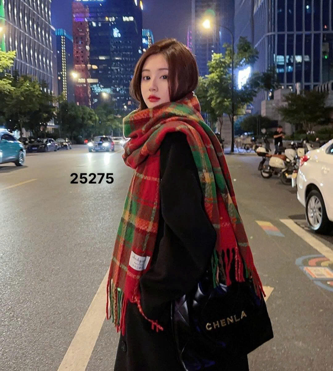 A561 - KHĂN DẠ KẺ CARO TONE ĐỎ