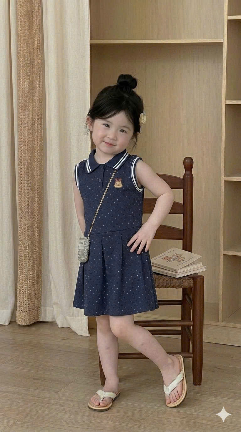 XẢ A563 - SET 2 VÁY MICKEY CHẤM BI TRẮNG THAN