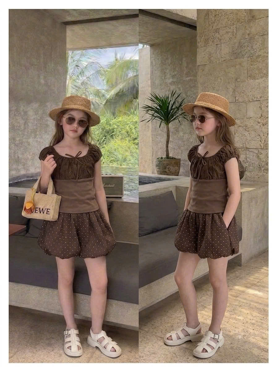 A566 - SET BỘ TIỂU THƯ REN NƠ QUẦN BÍ CHẤM BI