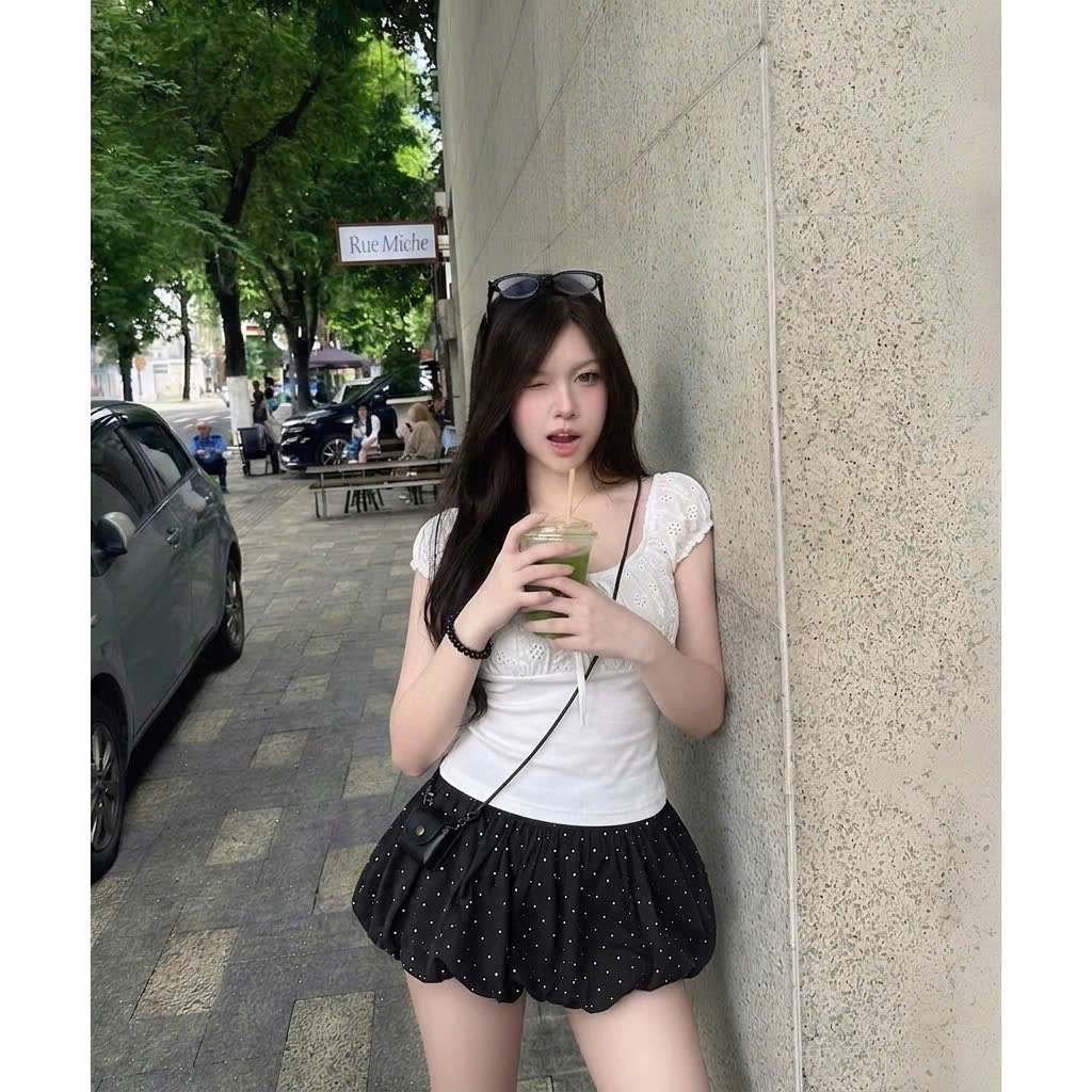A566 - SET BỘ TIỂU THƯ REN NƠ QUẦN BÍ CHẤM BI