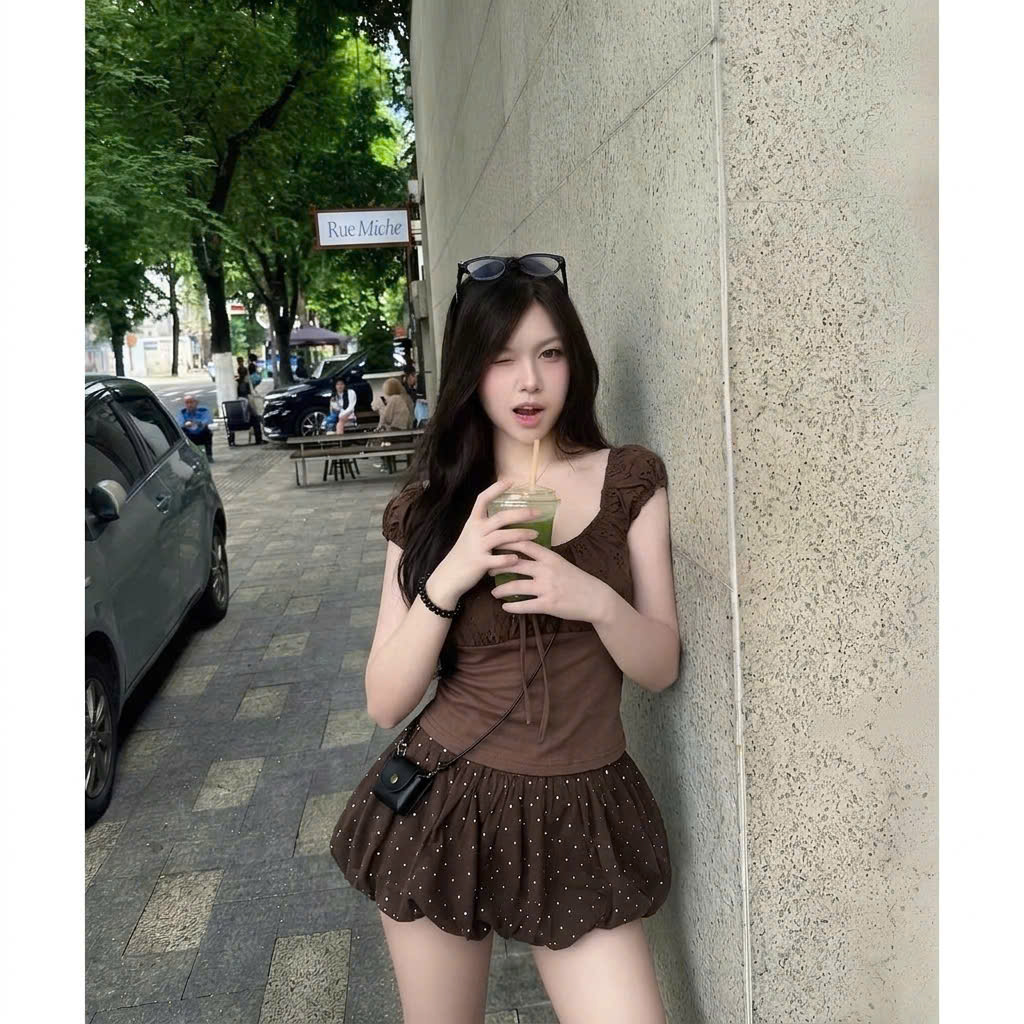 A566 - SET BỘ TIỂU THƯ REN NƠ QUẦN BÍ CHẤM BI