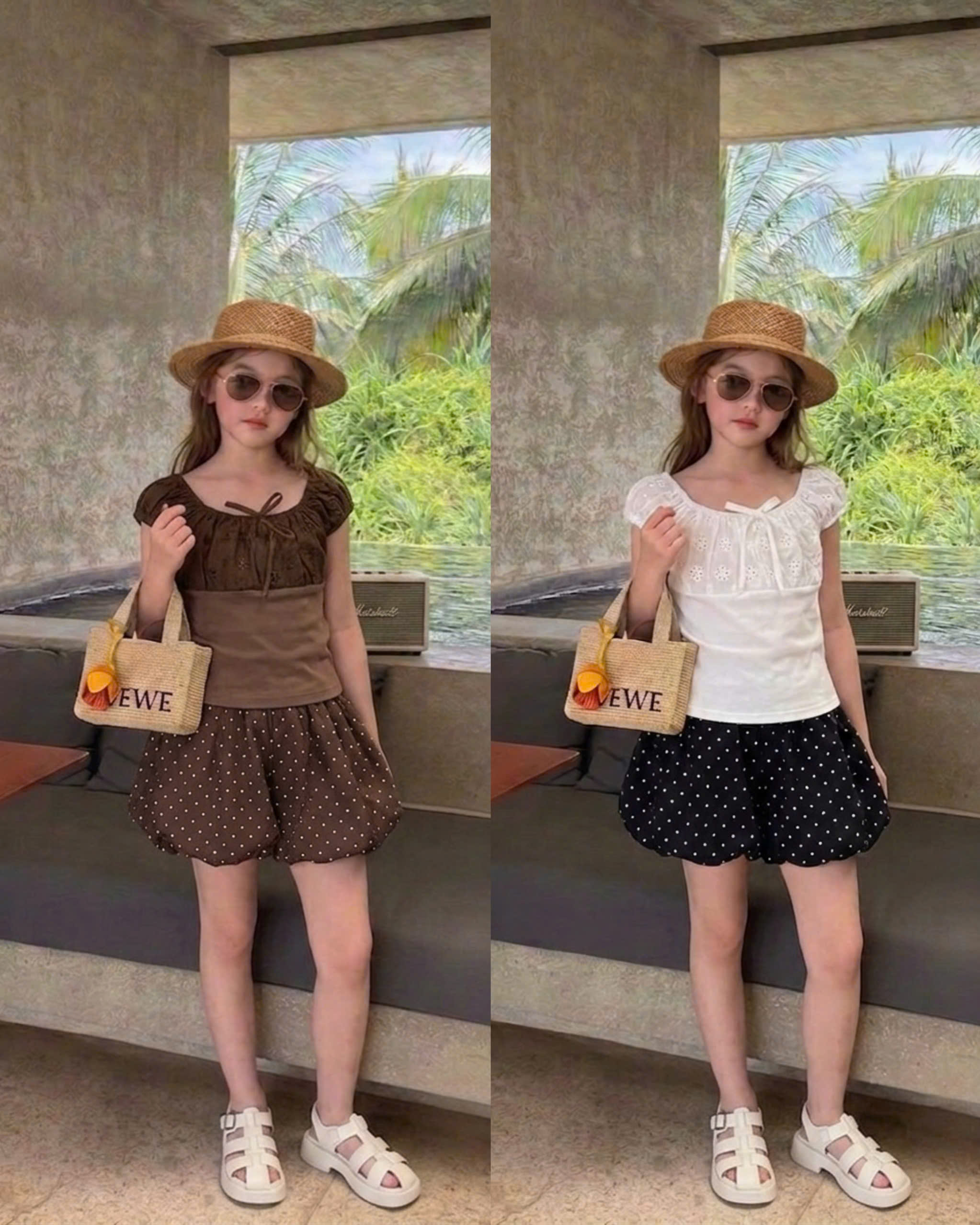A566 - SET BỘ TIỂU THƯ REN NƠ QUẦN BÍ CHẤM BI