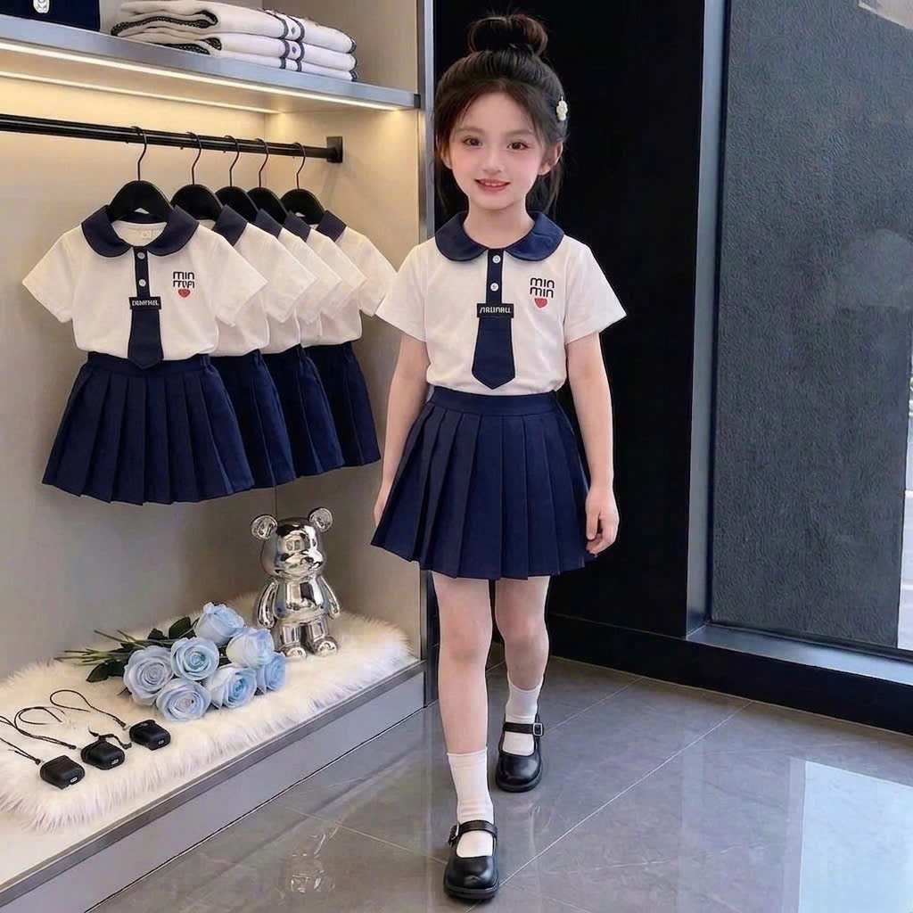 A567 - SET CỔ ĐỨC MINMIN CHÂN VÁY XẾP LY