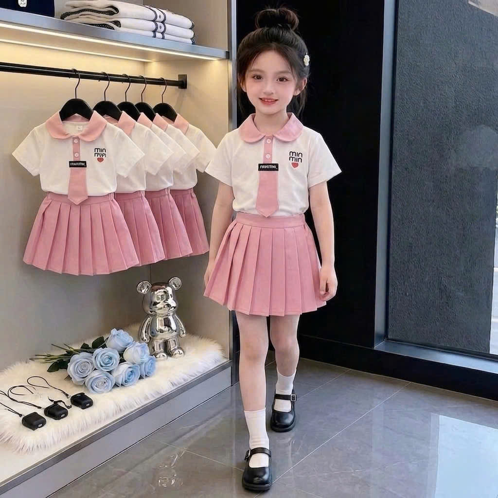 A567 - SET CỔ ĐỨC MINMIN CHÂN VÁY XẾP LY
