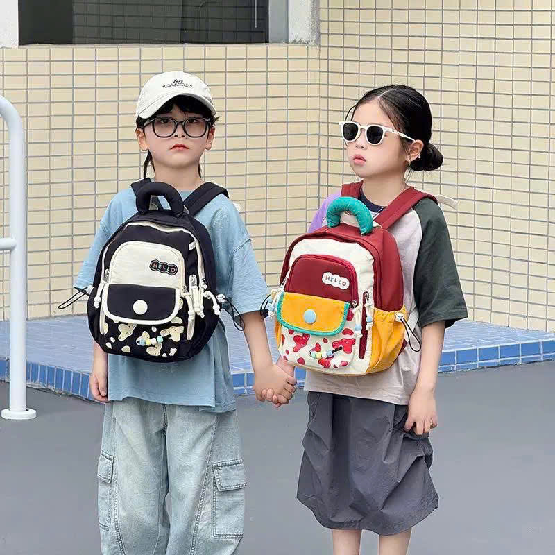 A604 - BA LÔ VẢI CHỮ HELLO 5 MÀU