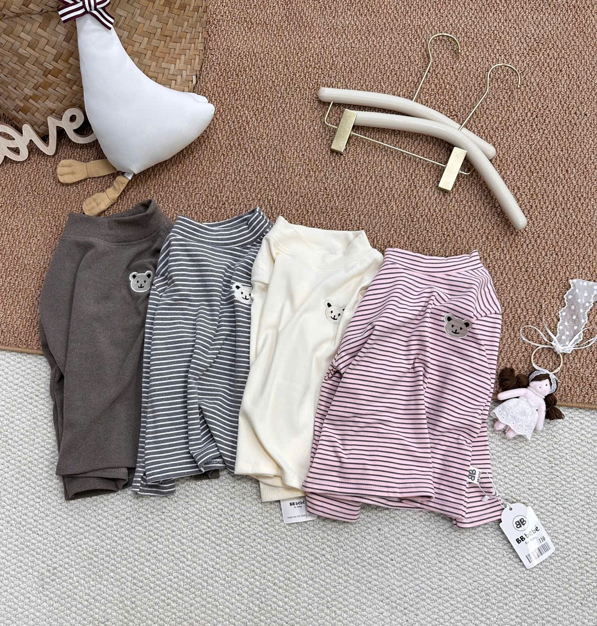 A607 - SET 2 ÁO ZIP LÔNG KẺ GẤU