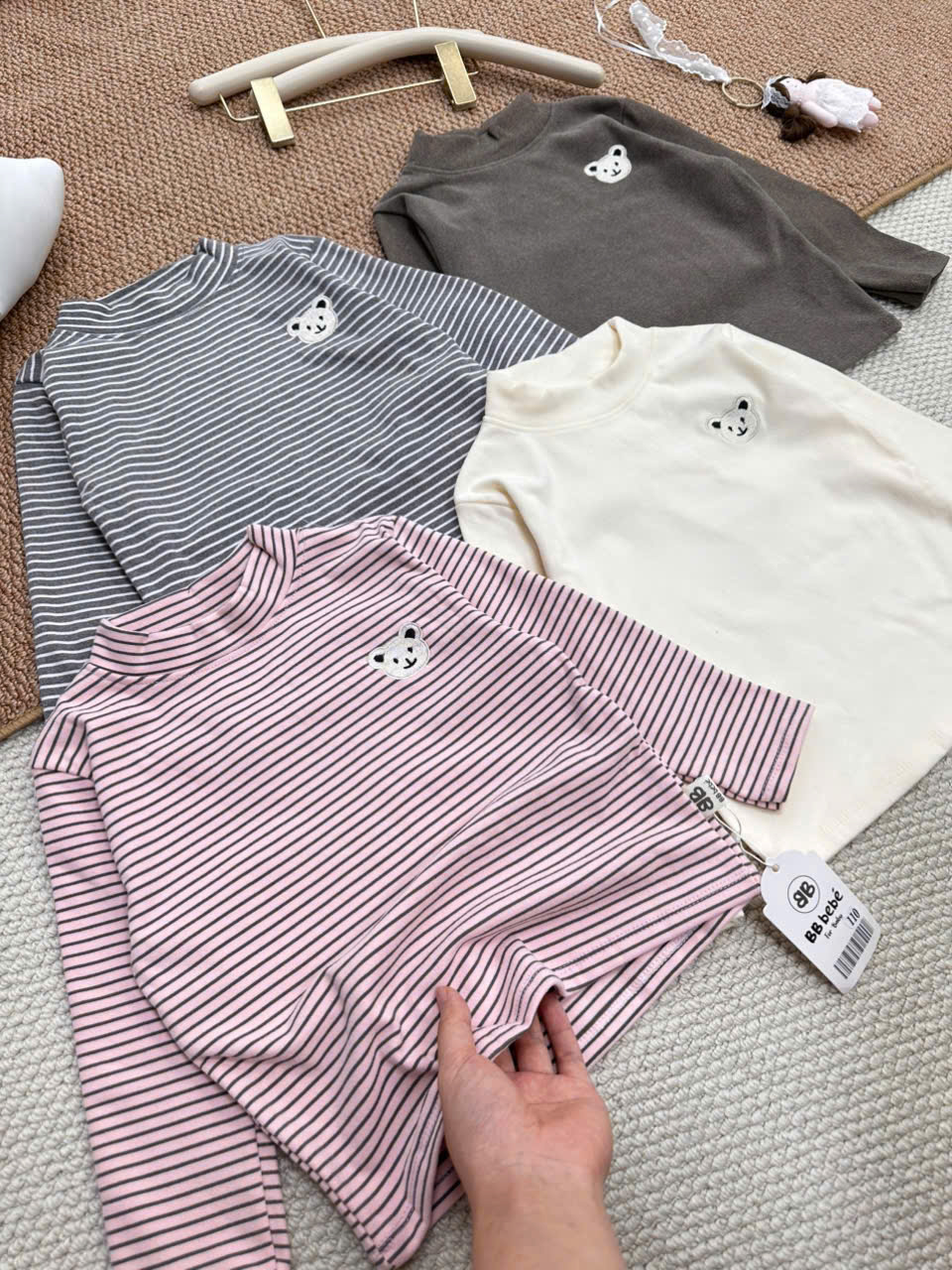 A607 - SET 2 ÁO ZIP LÔNG KẺ GẤU