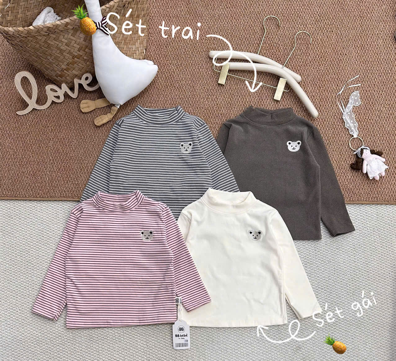 A607 - SET 2 ÁO ZIP LÔNG KẺ GẤU