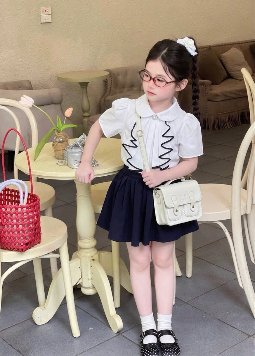 A618 - SET BỘ SƠ MI TRẮNG MIX CỔ RỜI CÁCH ĐIỆU CV THAN
