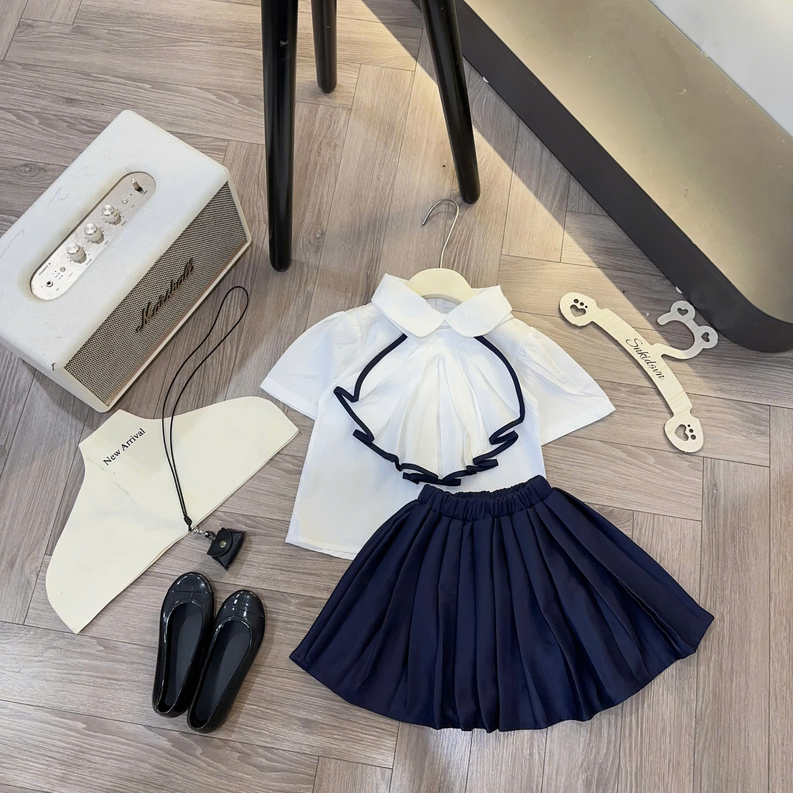 A618 - SET BỘ SƠ MI TRẮNG MIX CỔ RỜI CÁCH ĐIỆU CV THAN