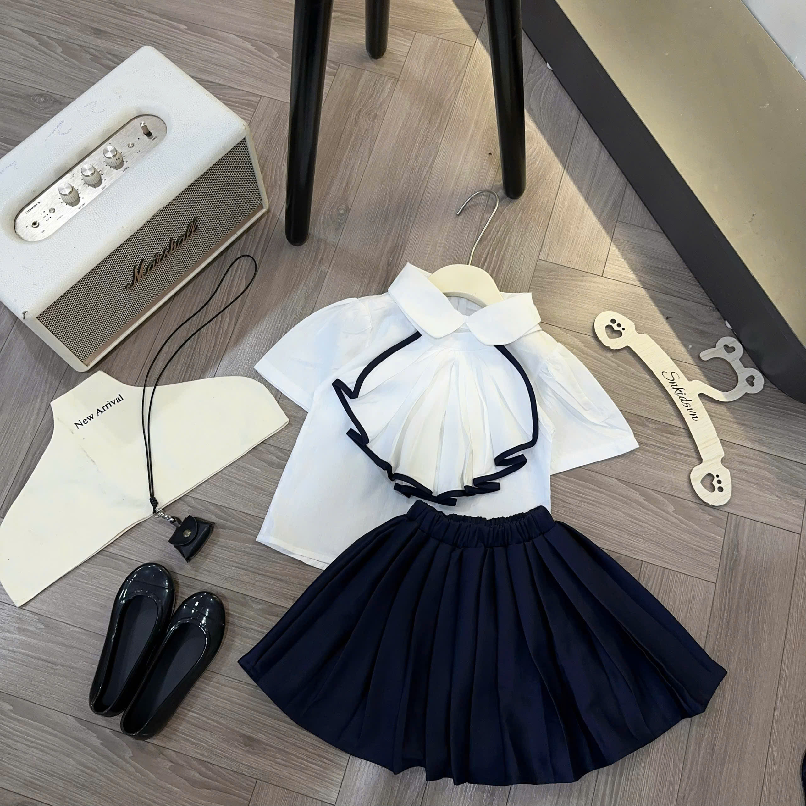 A618 - SET BỘ SƠ MI TRẮNG MIX CỔ RỜI CÁCH ĐIỆU CV THAN