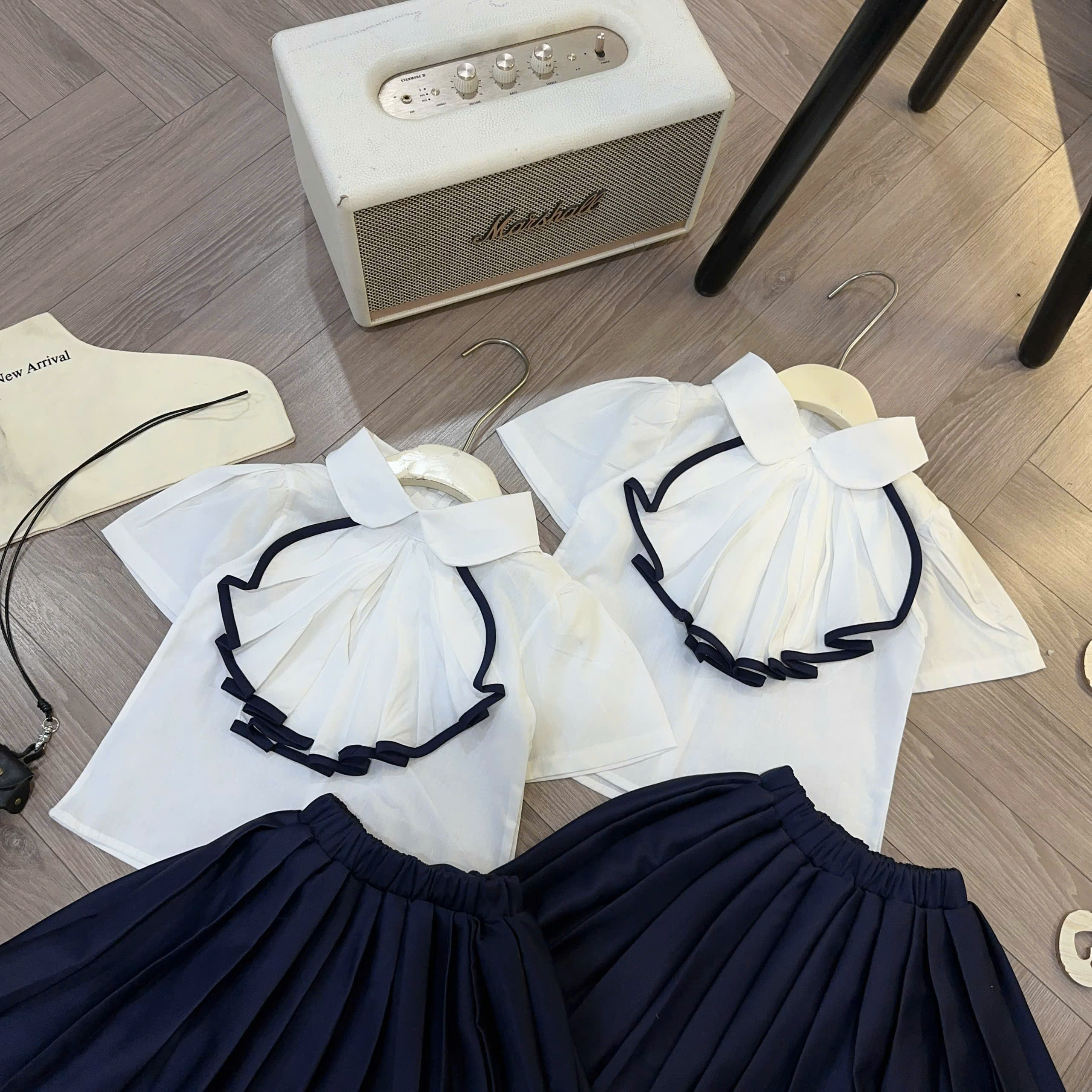A618 - SET BỘ SƠ MI TRẮNG MIX CỔ RỜI CÁCH ĐIỆU CV THAN