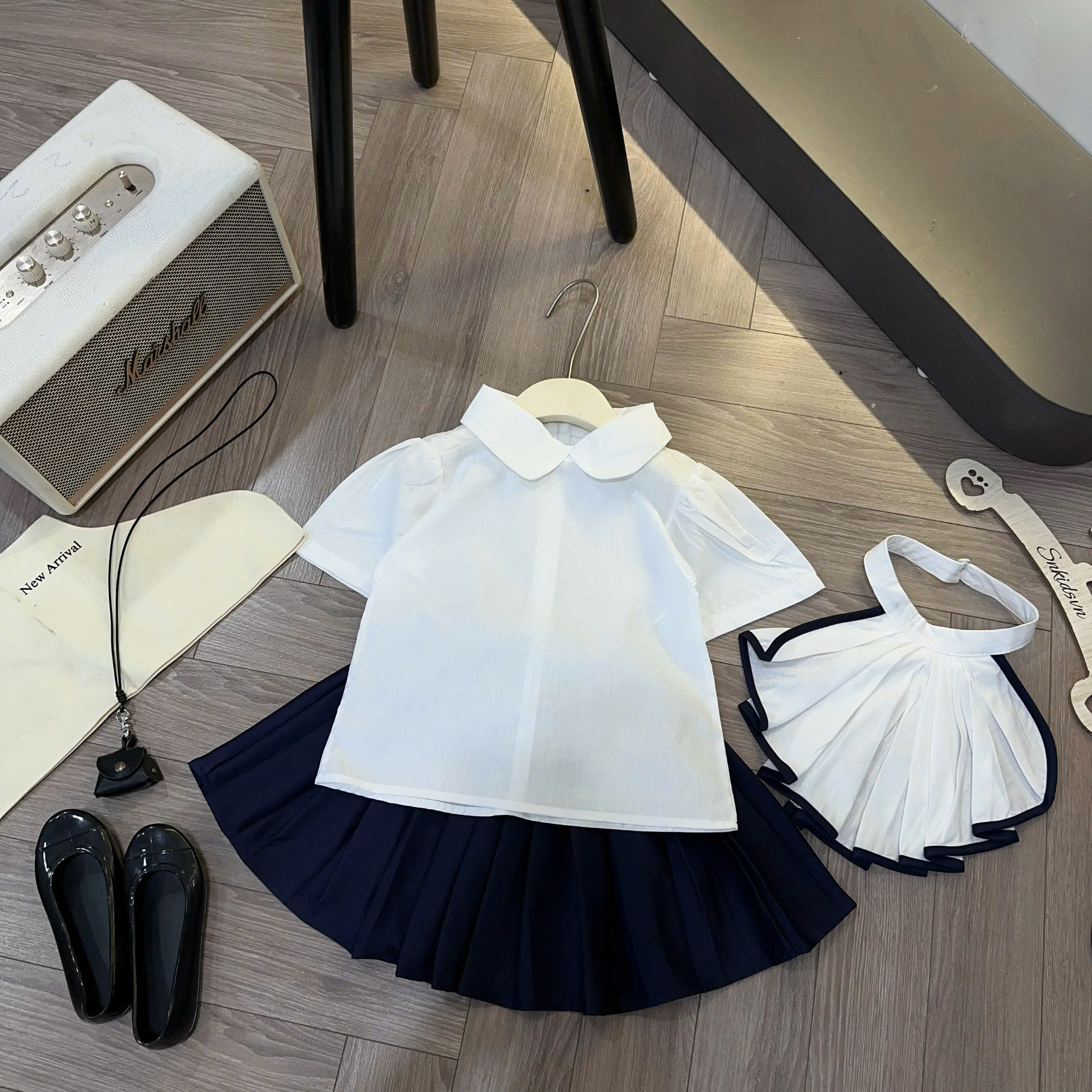 A618 - SET BỘ SƠ MI TRẮNG MIX CỔ RỜI CÁCH ĐIỆU CV THAN