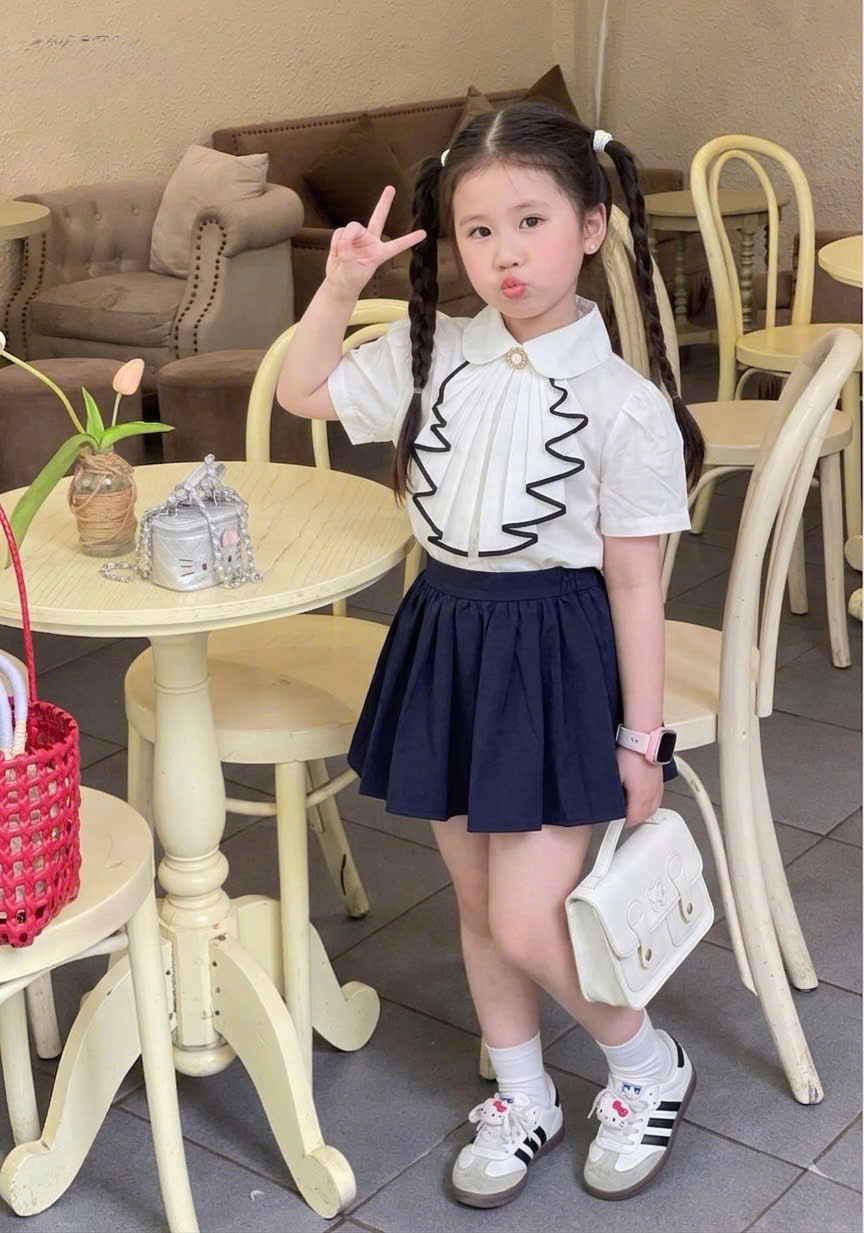 A618 - SET BỘ SƠ MI TRẮNG MIX CỔ RỜI CÁCH ĐIỆU CV THAN