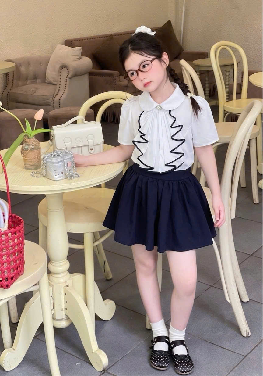 A618 - SET BỘ SƠ MI TRẮNG MIX CỔ RỜI CÁCH ĐIỆU CV THAN