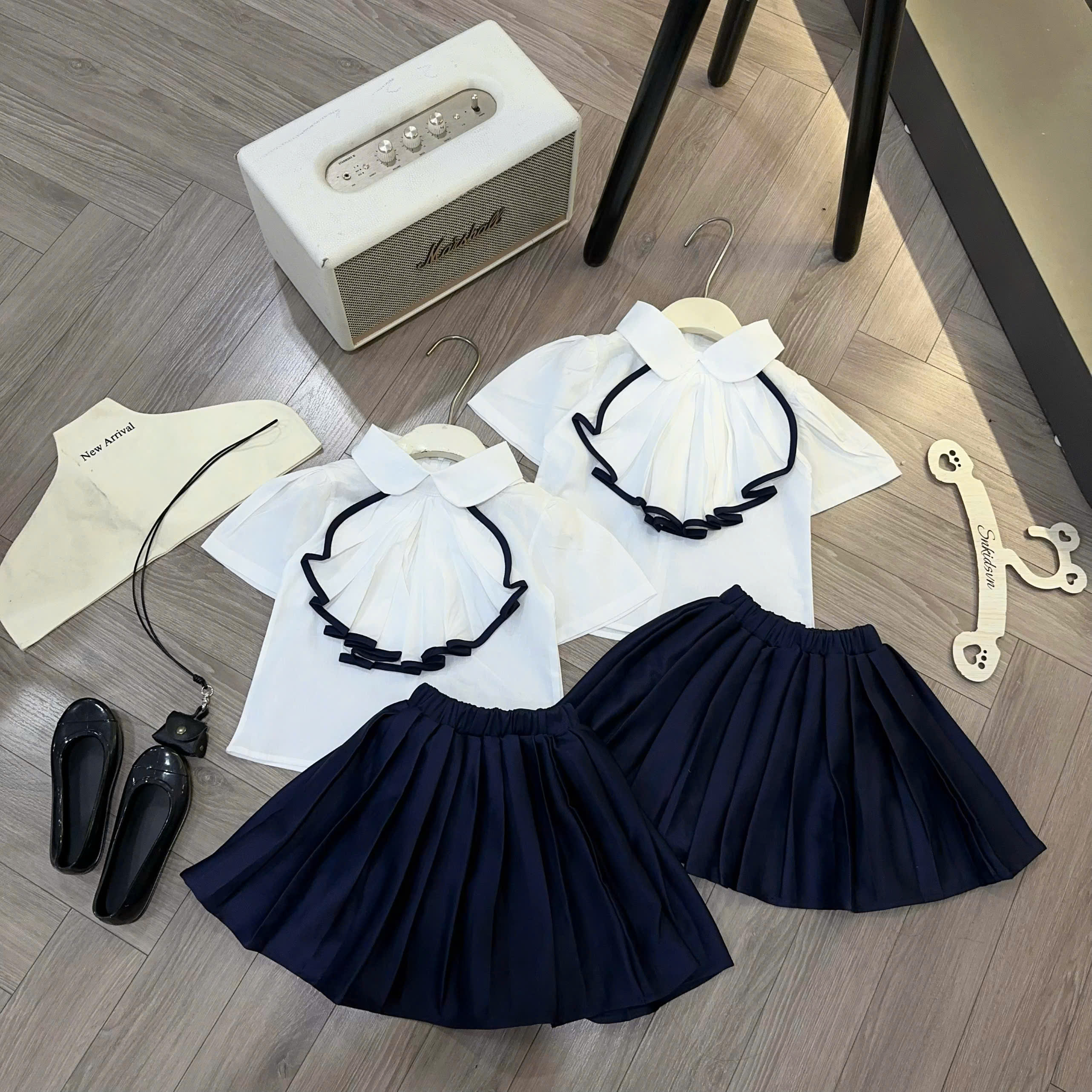 A618 - SET BỘ SƠ MI TRẮNG MIX CỔ RỜI CÁCH ĐIỆU CV THAN