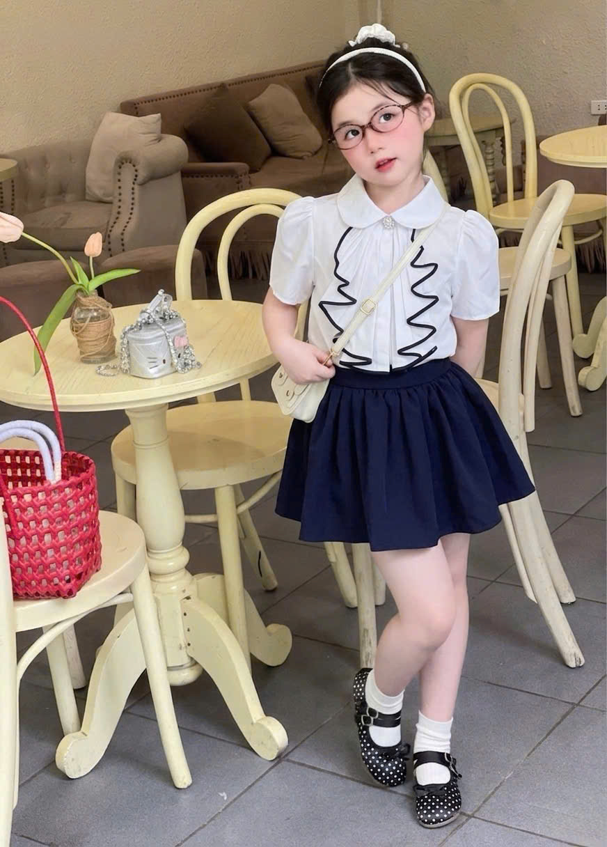 A618 - SET BỘ SƠ MI TRẮNG MIX CỔ RỜI CÁCH ĐIỆU CV THAN