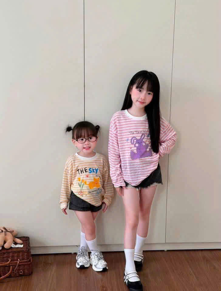 A649 - SET 3 ÁO THUN KẺ XANH HỒNG VÀNG
