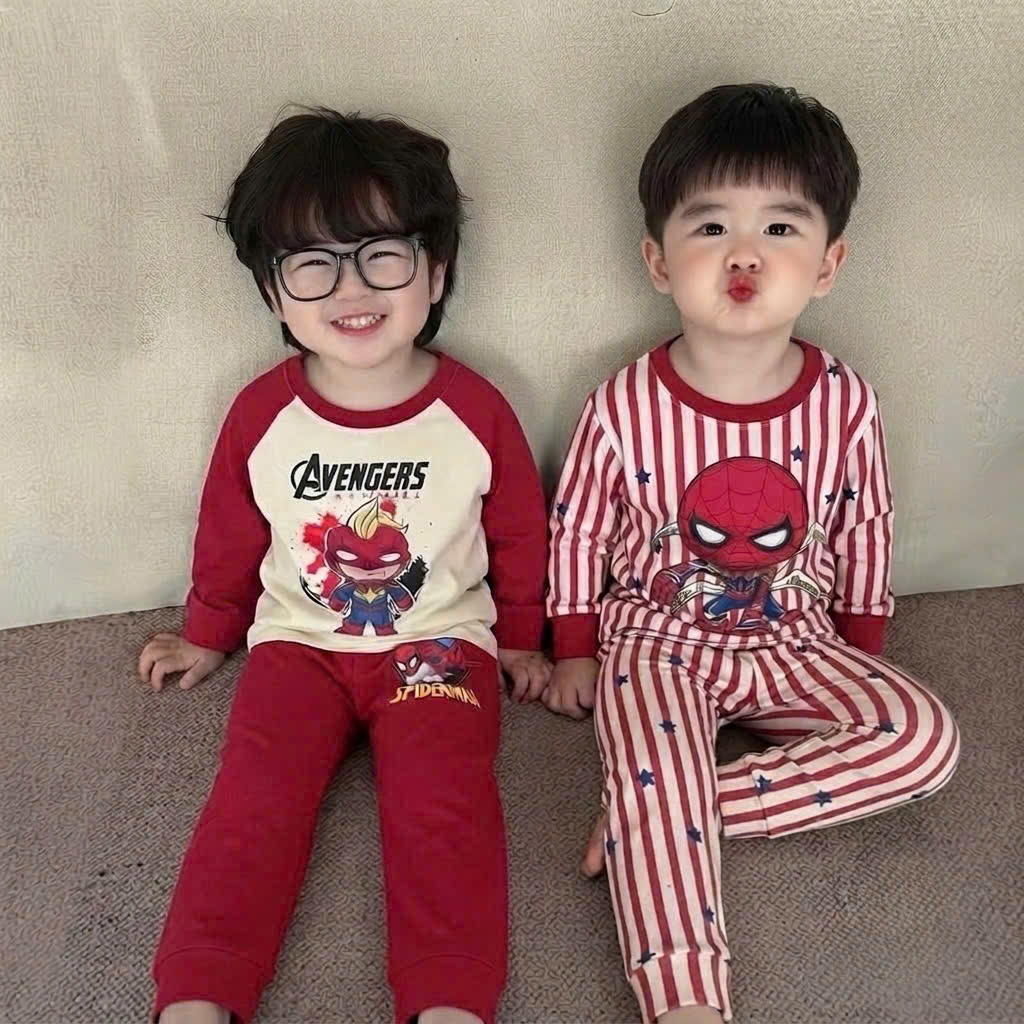 A656 - SET 2 BỘ DÀI TAY NGƯỜI NHỆN AVENGER TONE ĐỎ