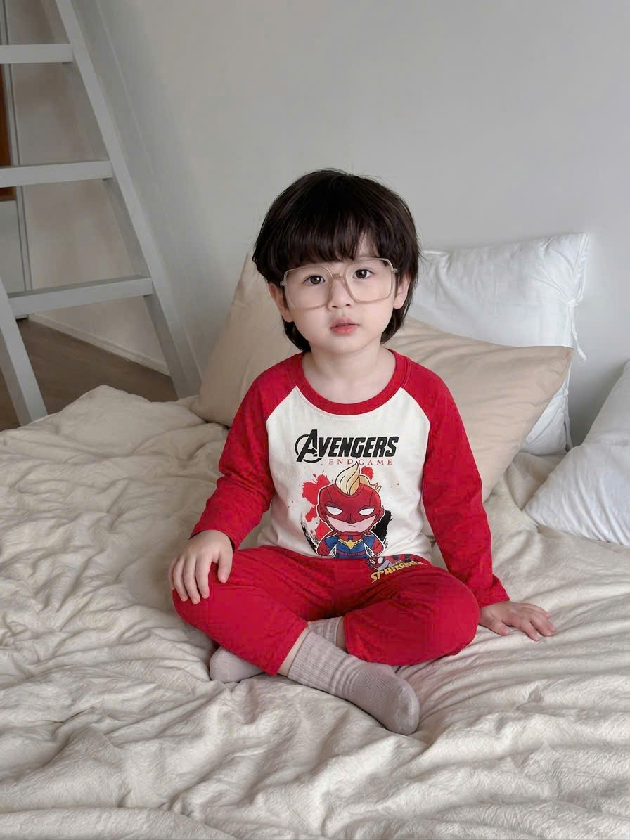 A656 - SET 2 BỘ DÀI TAY NGƯỜI NHỆN AVENGER TONE ĐỎ