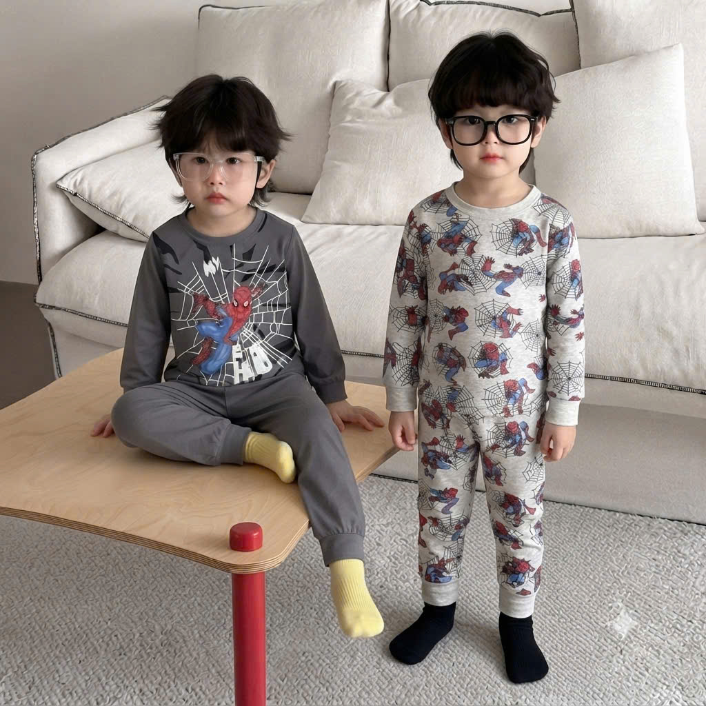 A679 - SET 3 BỘ DÀI TAY NHỆN XÁM ĐỎ BT