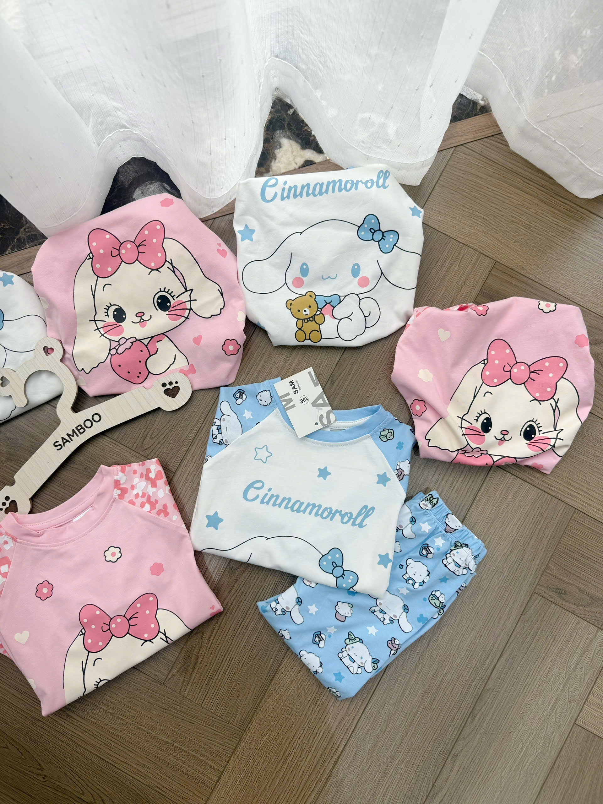 A702 - SET 2 BỘ CINNAMO XANH HỒNG