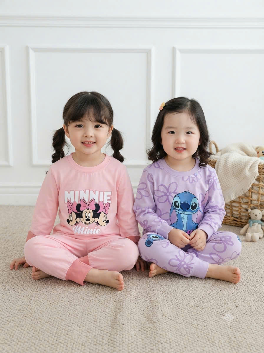 A738 - SET 2 BỘ MINIE STICH HỒNG TÍM