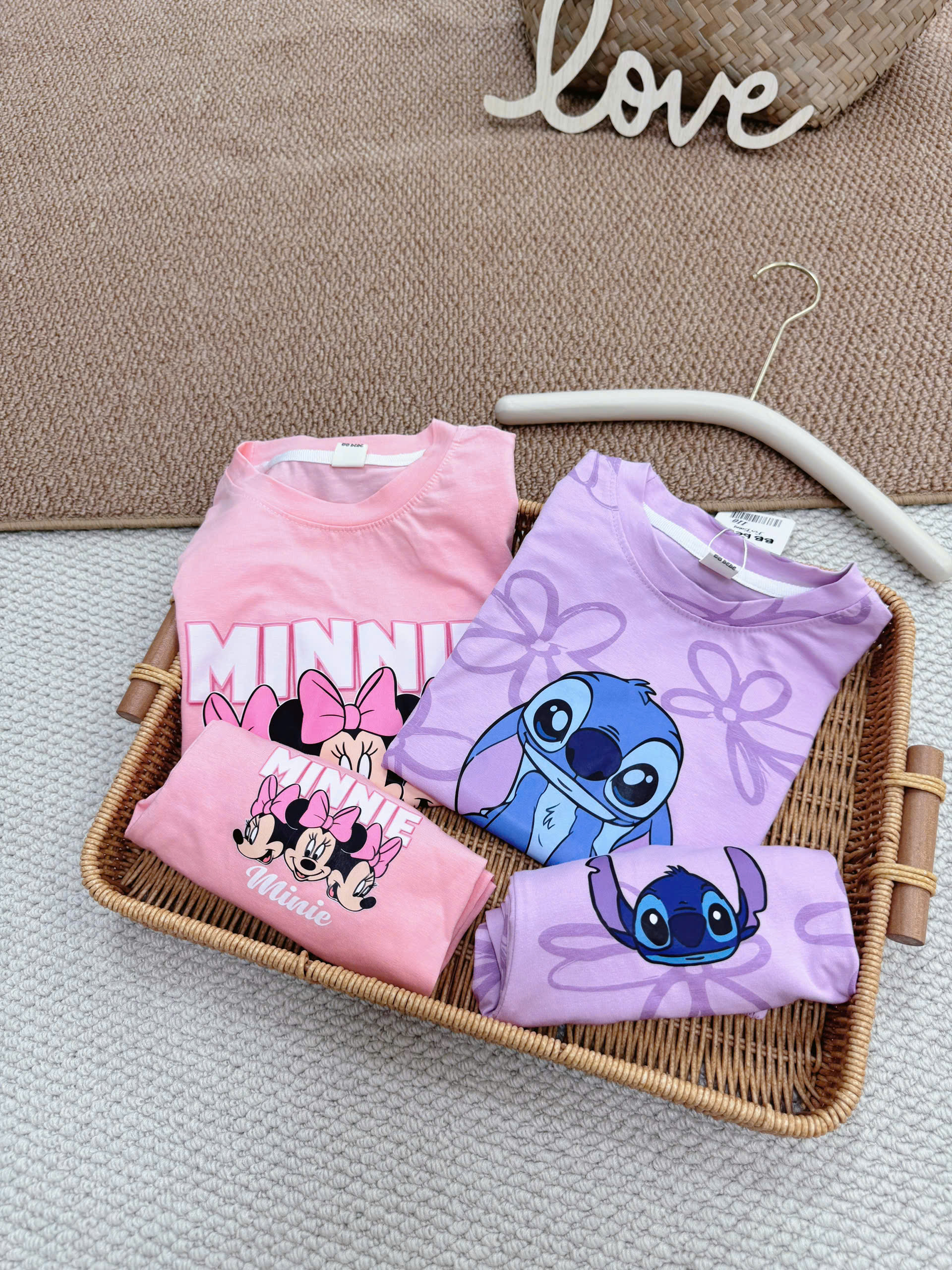 A738 - SET 2 BỘ MINIE STICH HỒNG TÍM