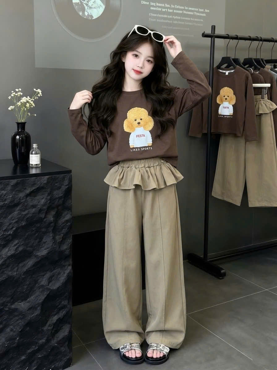 A927 - SET ÁO GẤU NÂU QUẦN KAKI BÈO