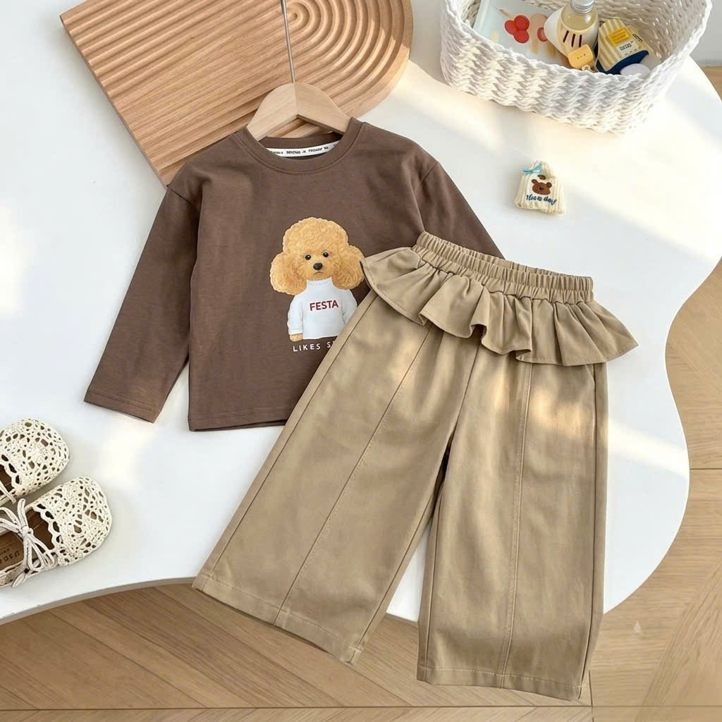 A927 - SET ÁO GẤU NÂU QUẦN KAKI BÈO