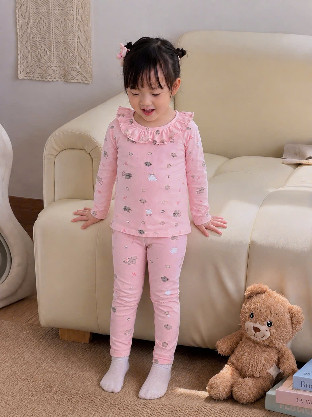A940 - SET 2 BỘ CỔ BÈO HỒNG KEM