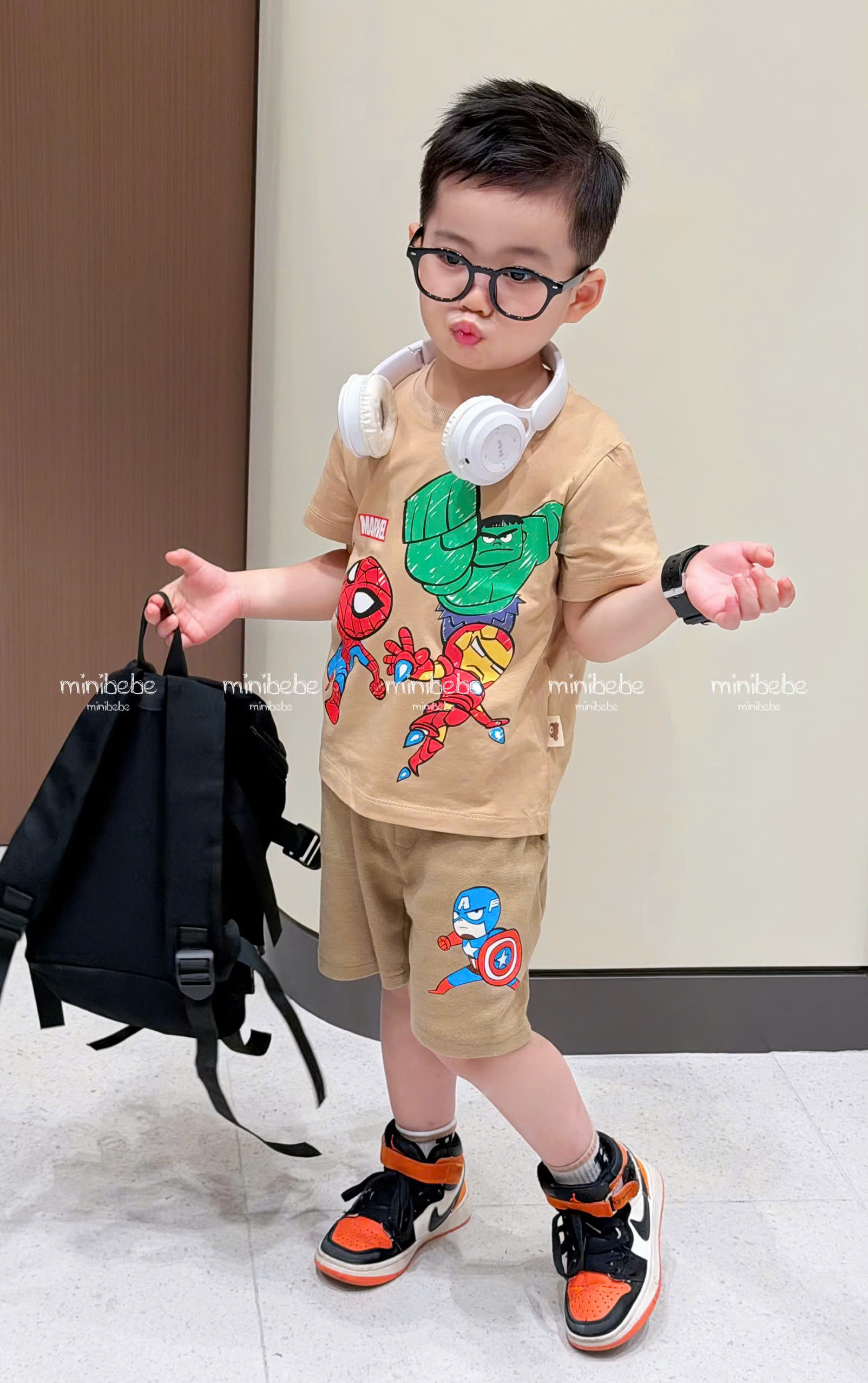 XẢ B127 - SET BỘ CỘC SIÊU ANH HÙNG MARVEL TONE NÂU BE