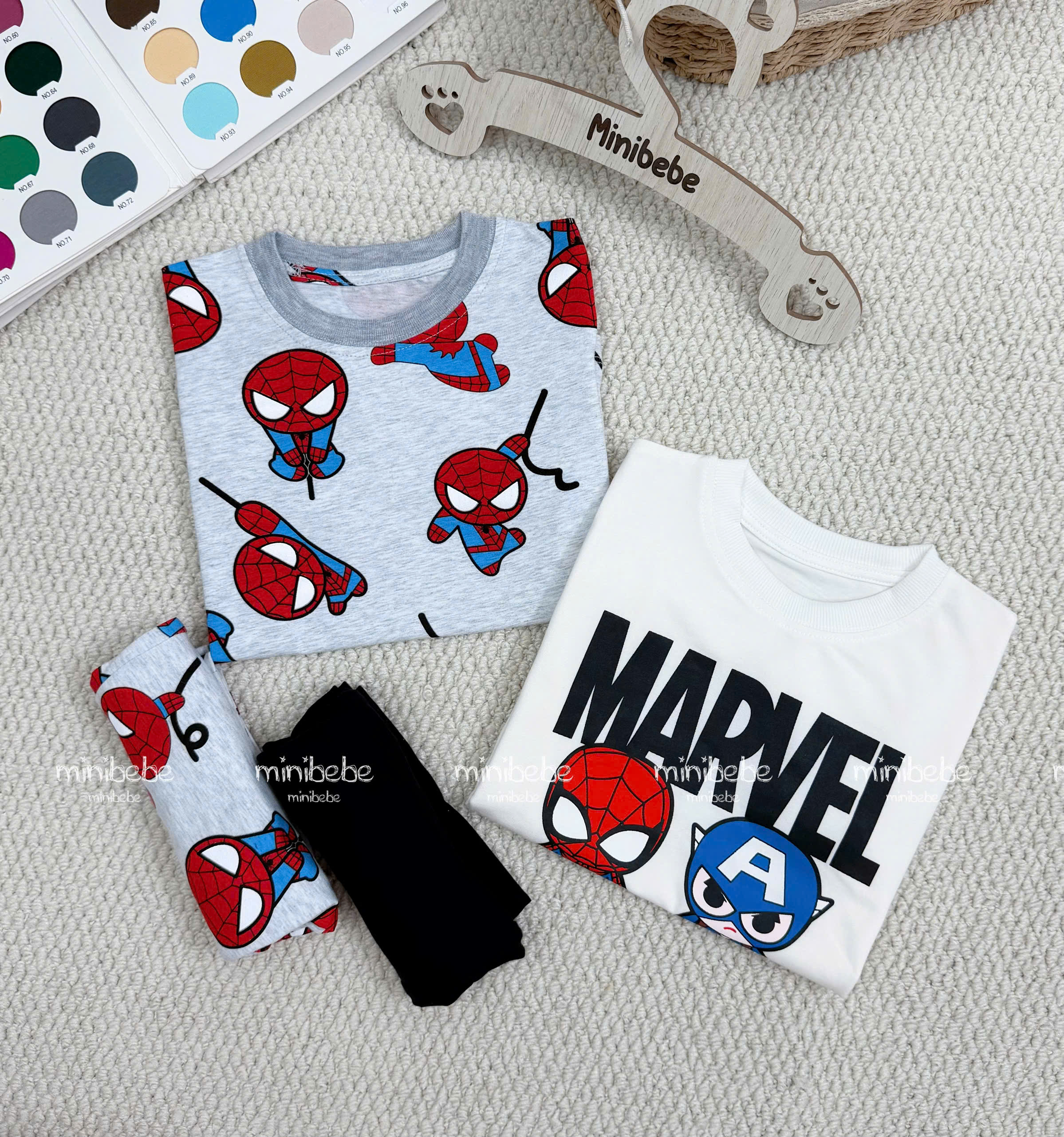 XẢ B137 - SET 2 BỘ NHỆN MARVEL IN NHÍ TRÀN