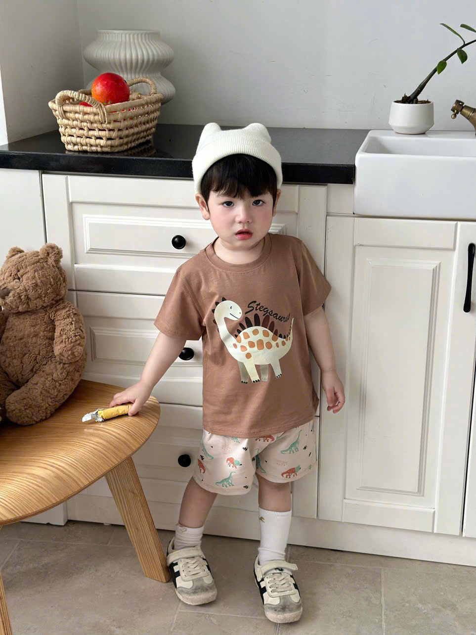 XẢ B165 - SET 3 BỘ ĐÙI KHỦNG LONG TONE NÂU
