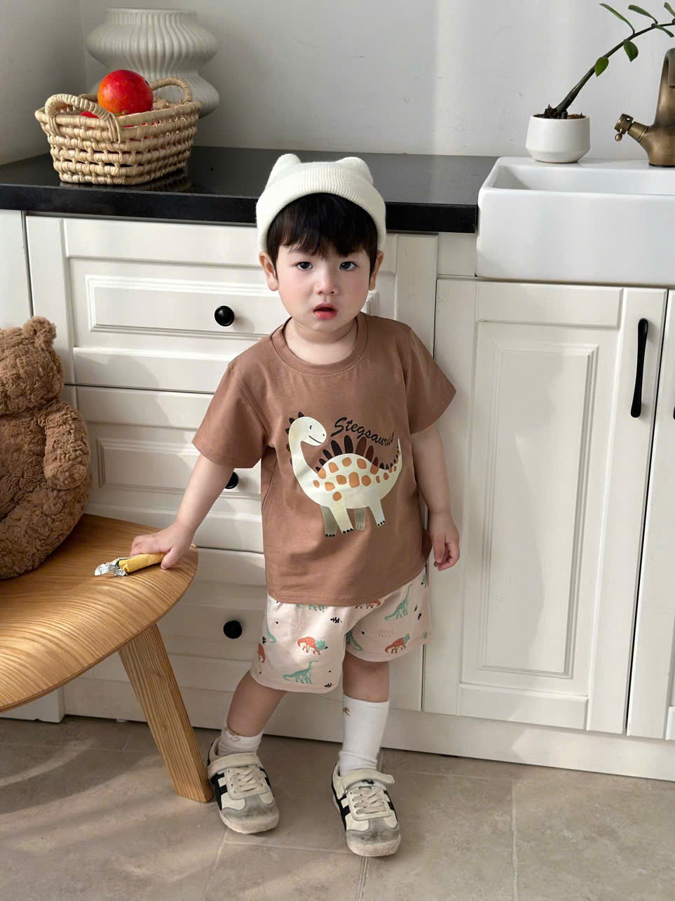 XẢ B165 - SET 3 BỘ ĐÙI KHỦNG LONG TONE NÂU