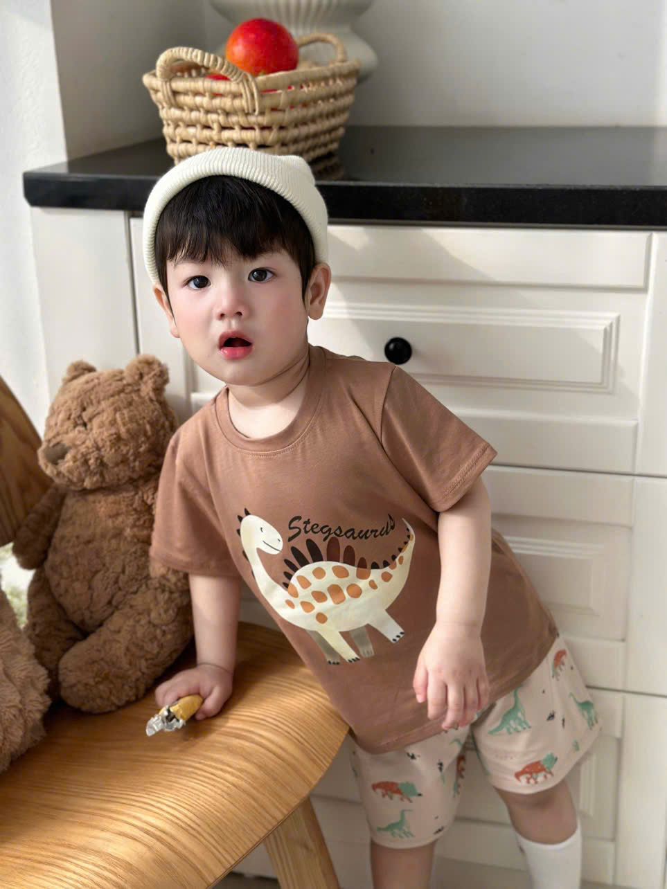 XẢ B165 - SET 3 BỘ ĐÙI KHỦNG LONG TONE NÂU