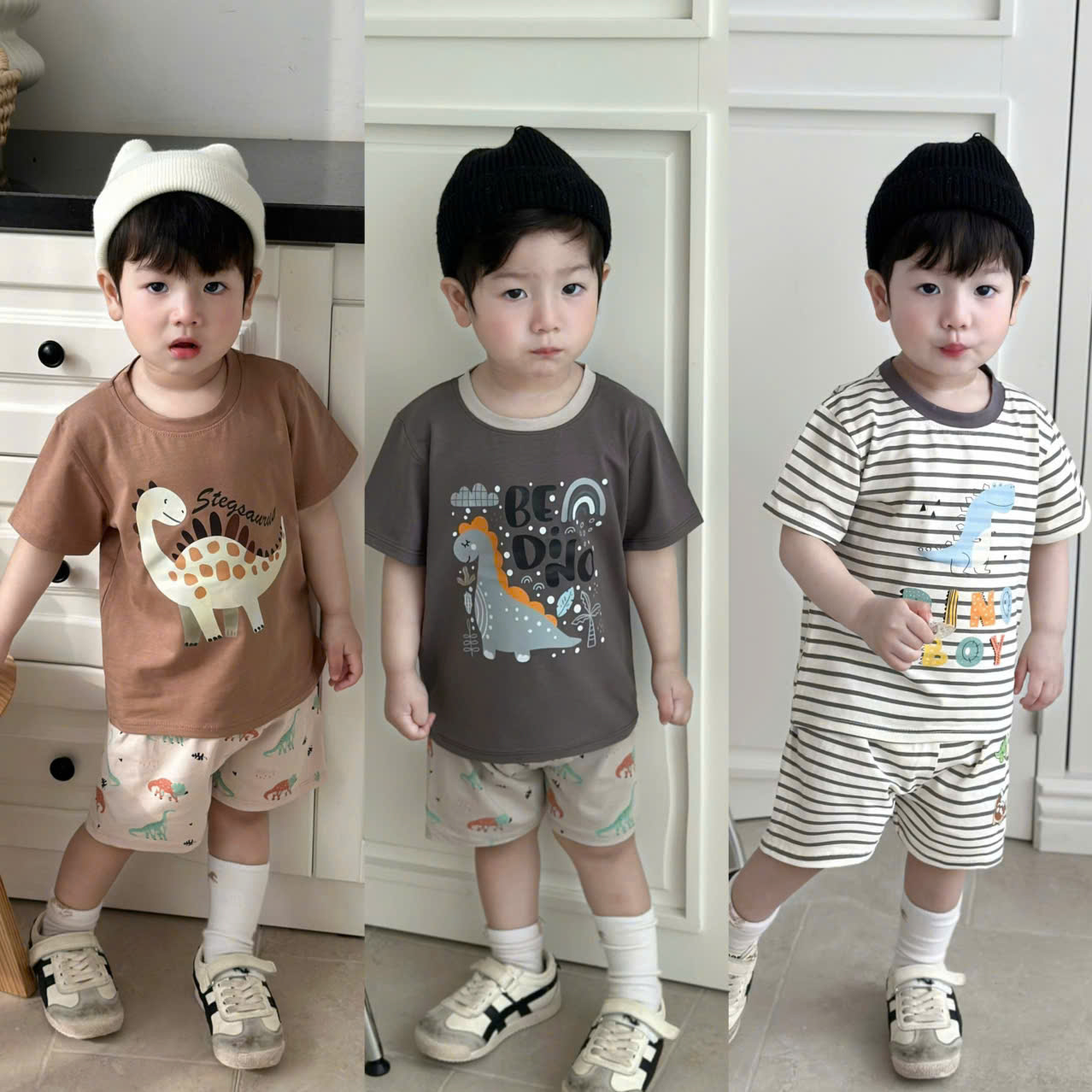 XẢ B165 - SET 3 BỘ ĐÙI KHỦNG LONG TONE NÂU