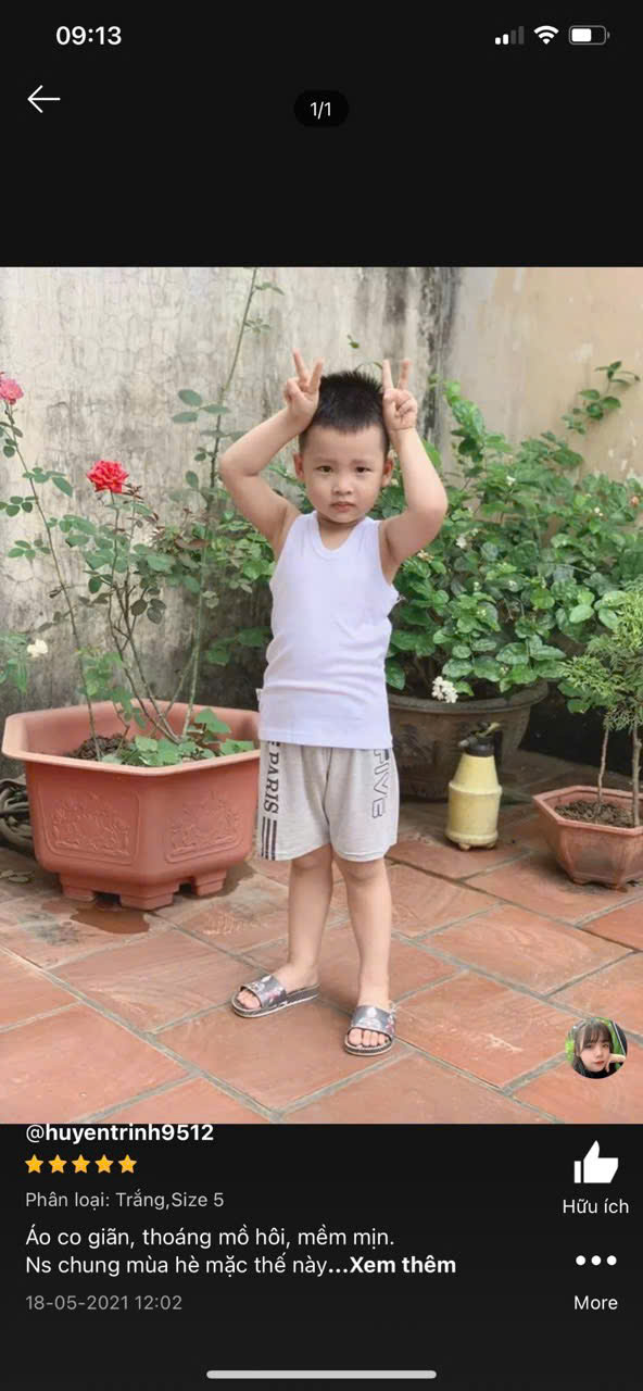 B2- ÁO BA LỖ TRẮNG CHO BÉ [ảnh thật]