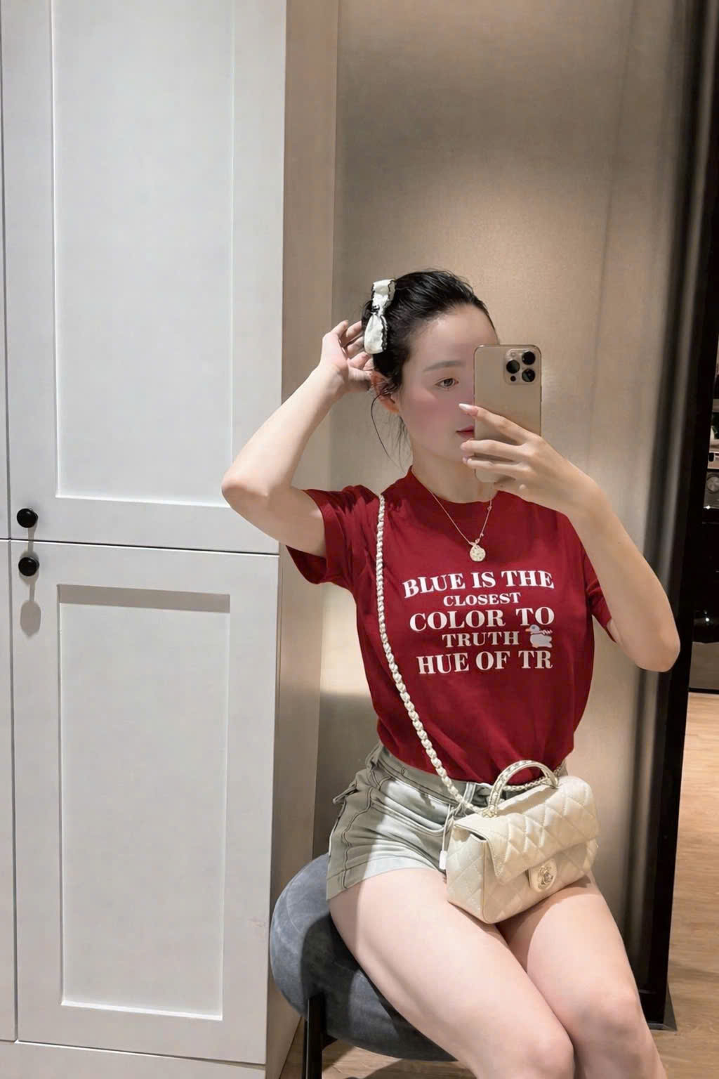 XẢ B202 - ÁO PHÔNG NỮ ĐỎ BLU